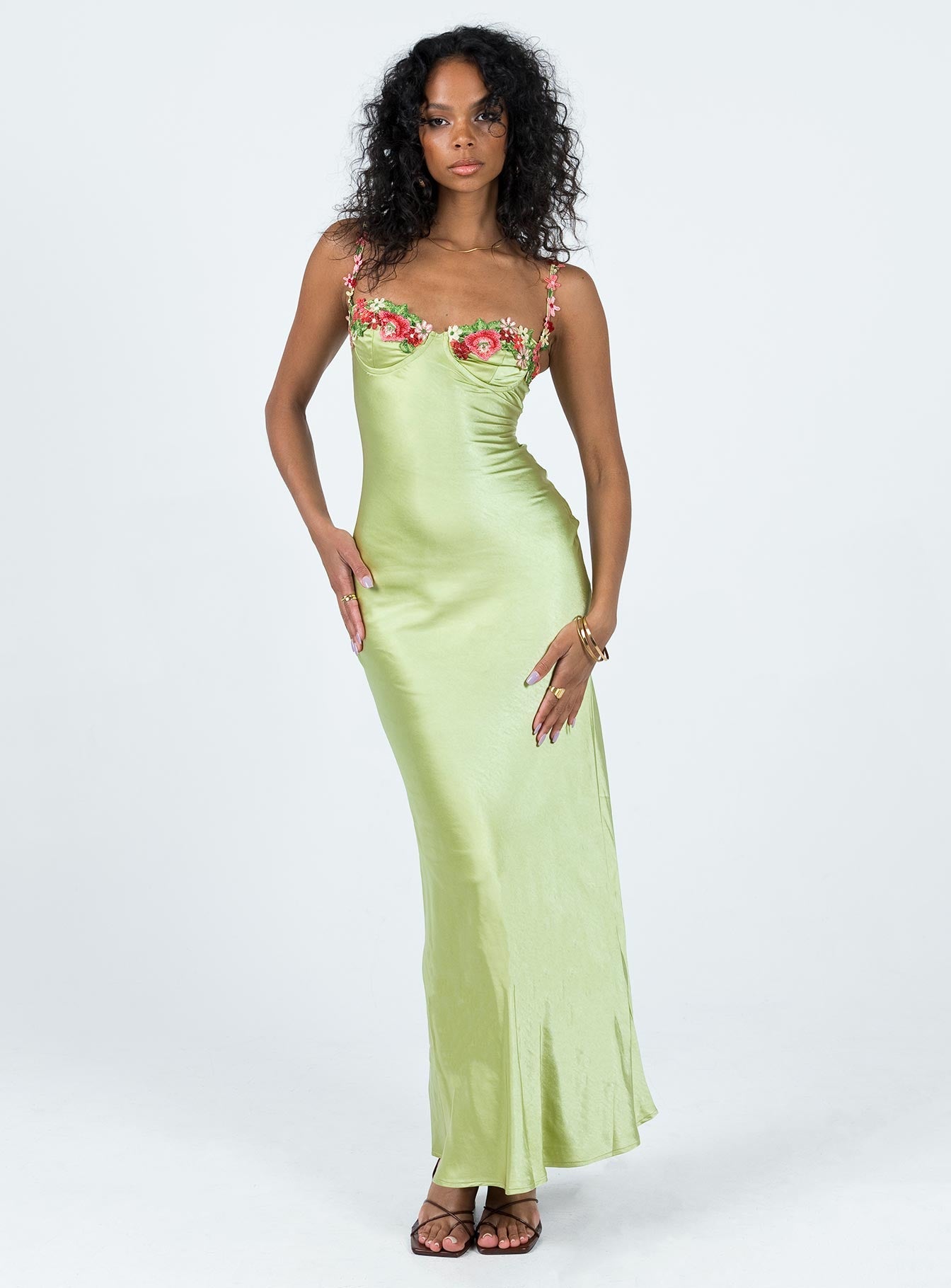 Kenzie Blossom Satin Maxi Dress