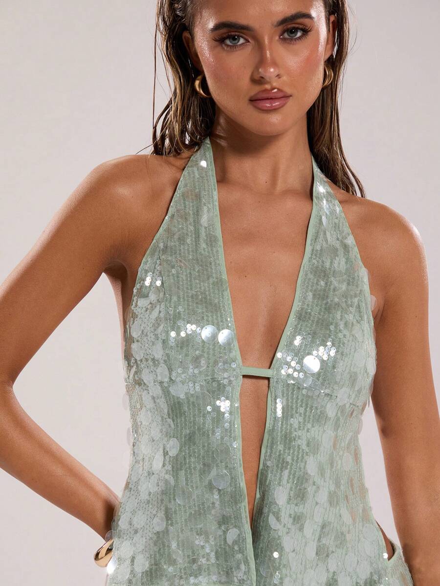 Aurelia Mint Sequin Ensemble