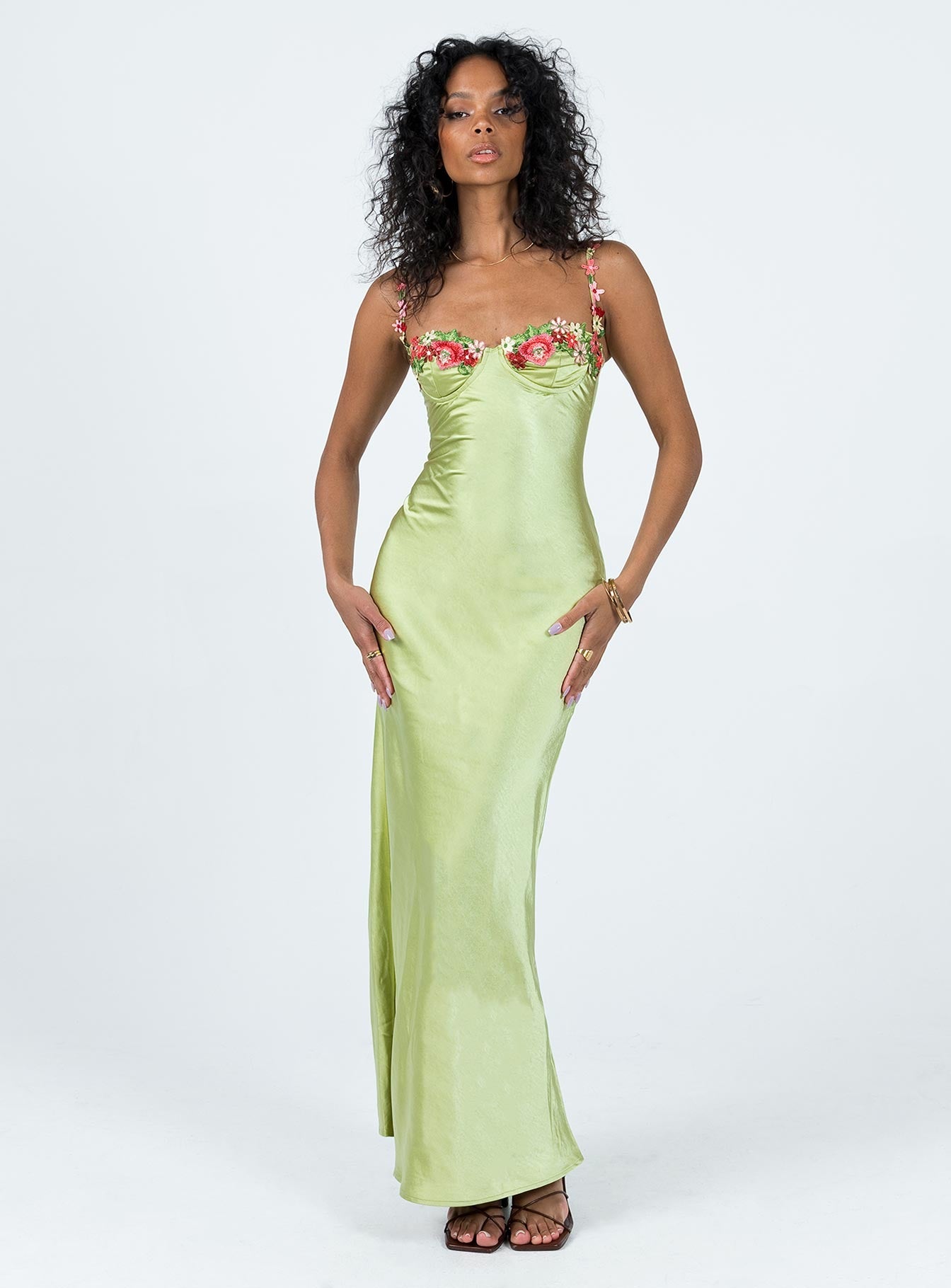 Kenzie Blossom Satin Maxi Dress