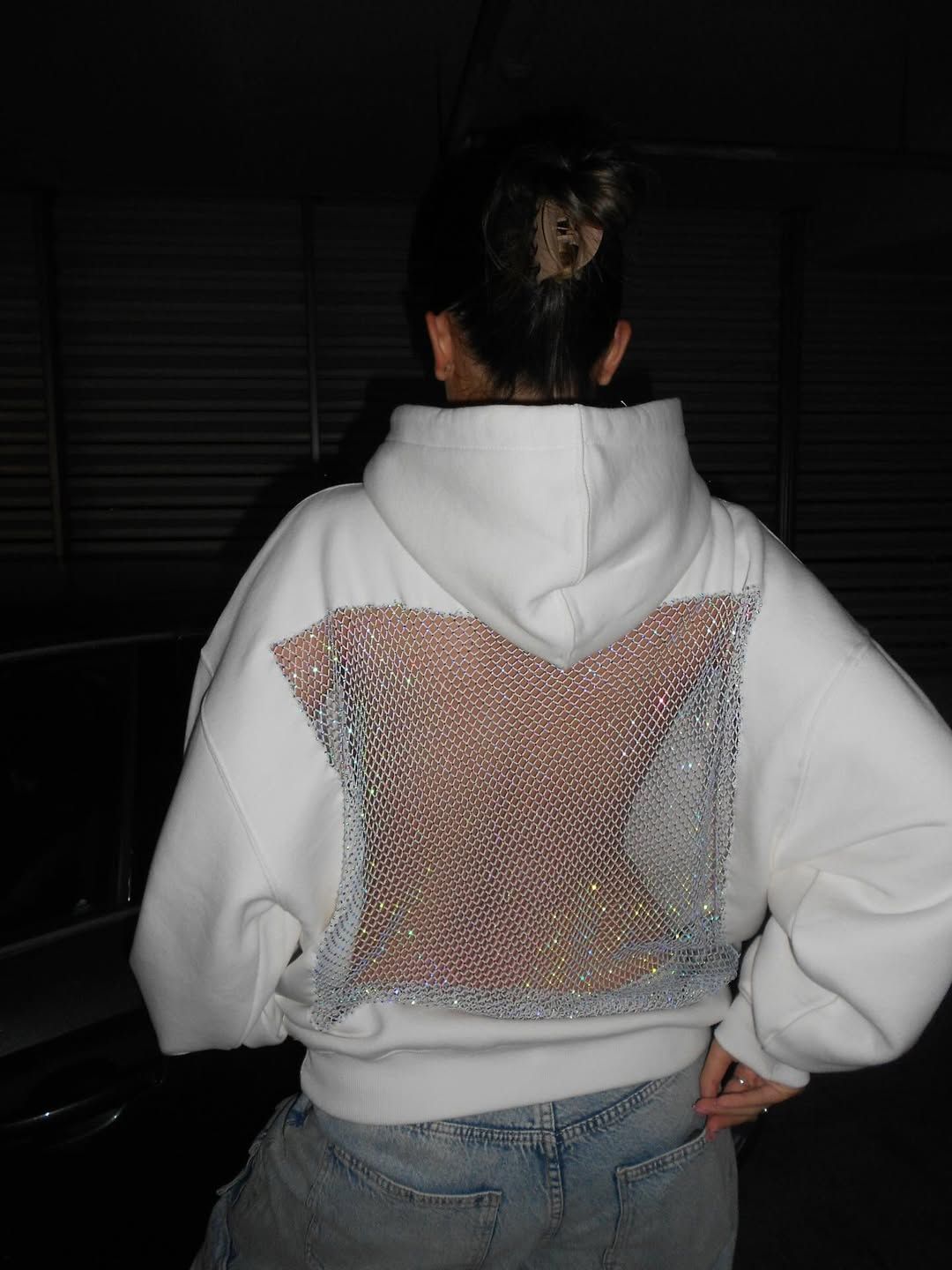 Aurora Mesh Open-Back Hoodie