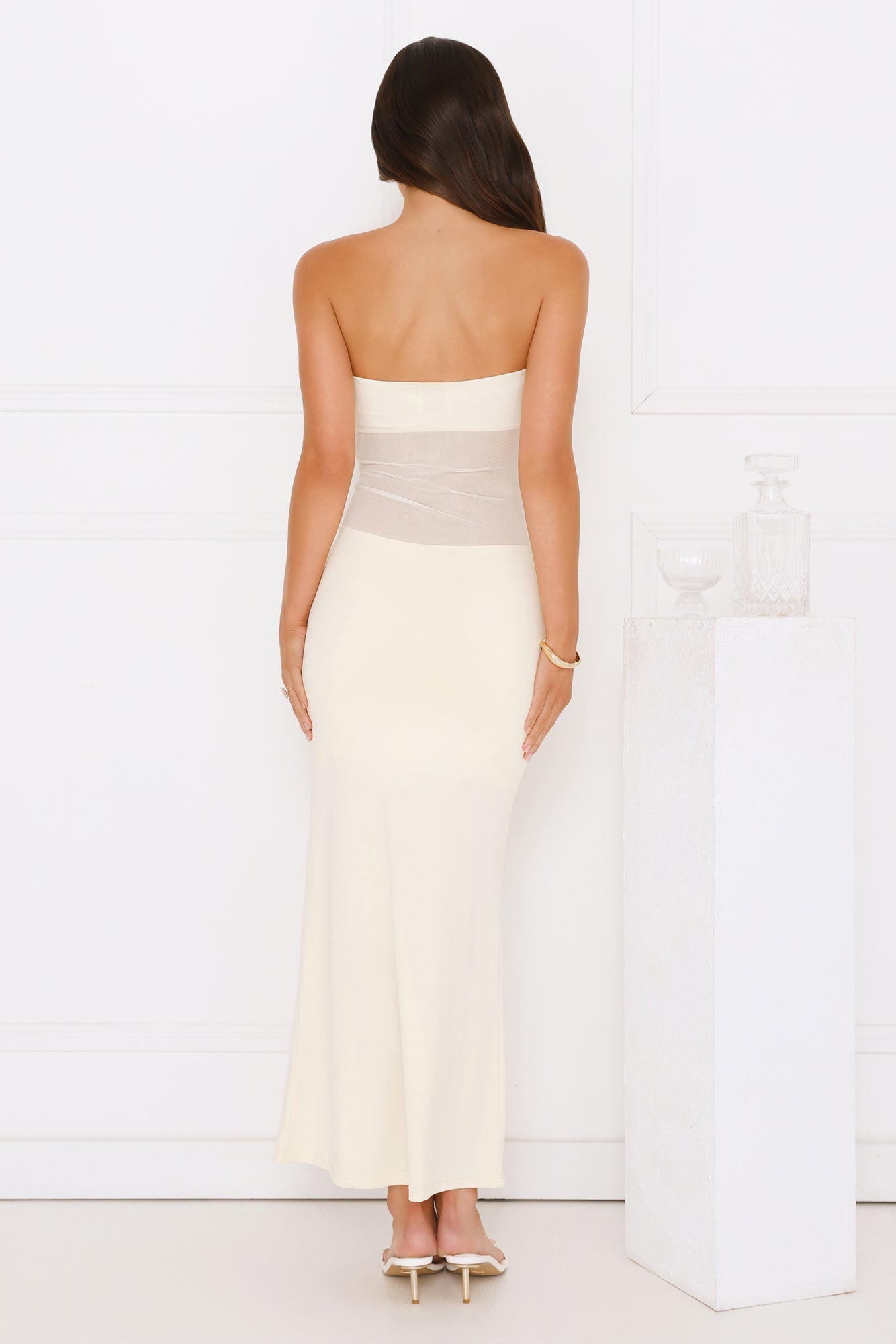 Solene Ivory Strapless Maxi