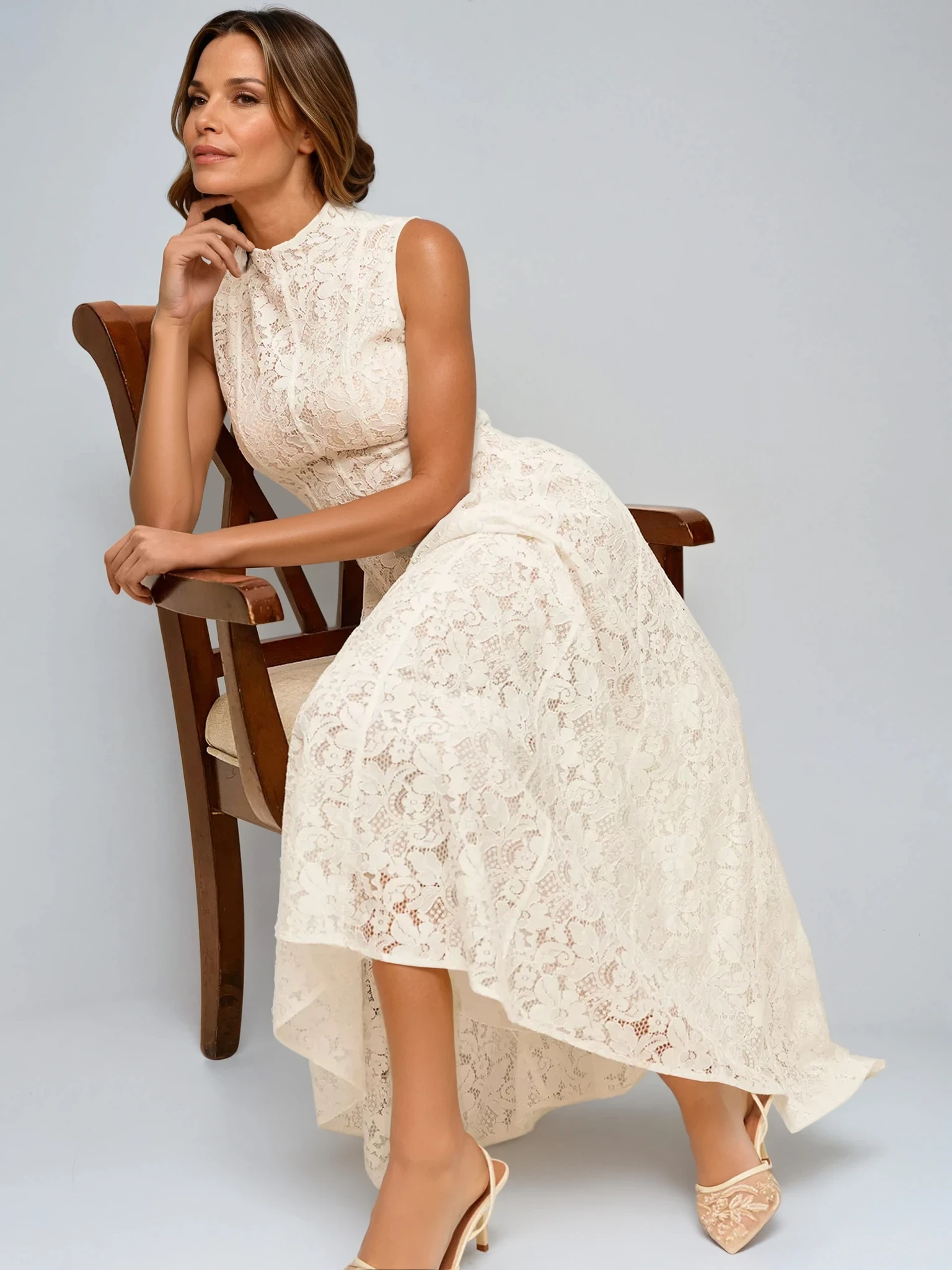 Serenya Lace Midi Dress