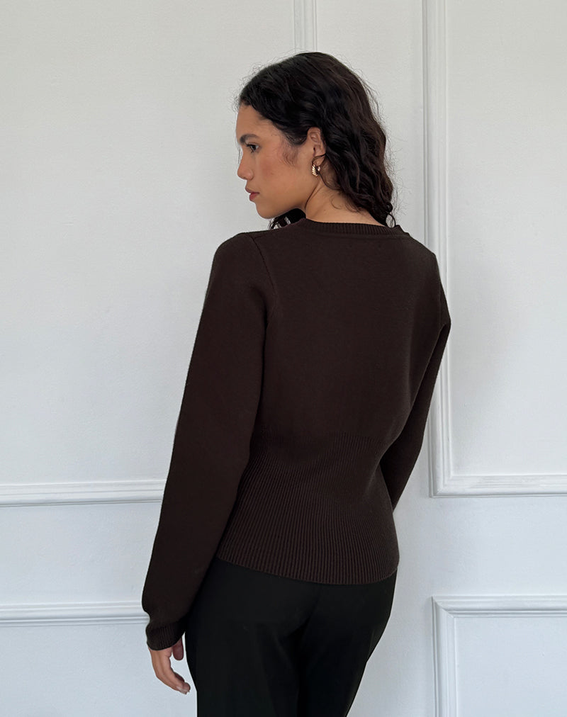 Marcella Chocolate Knit Cardigan