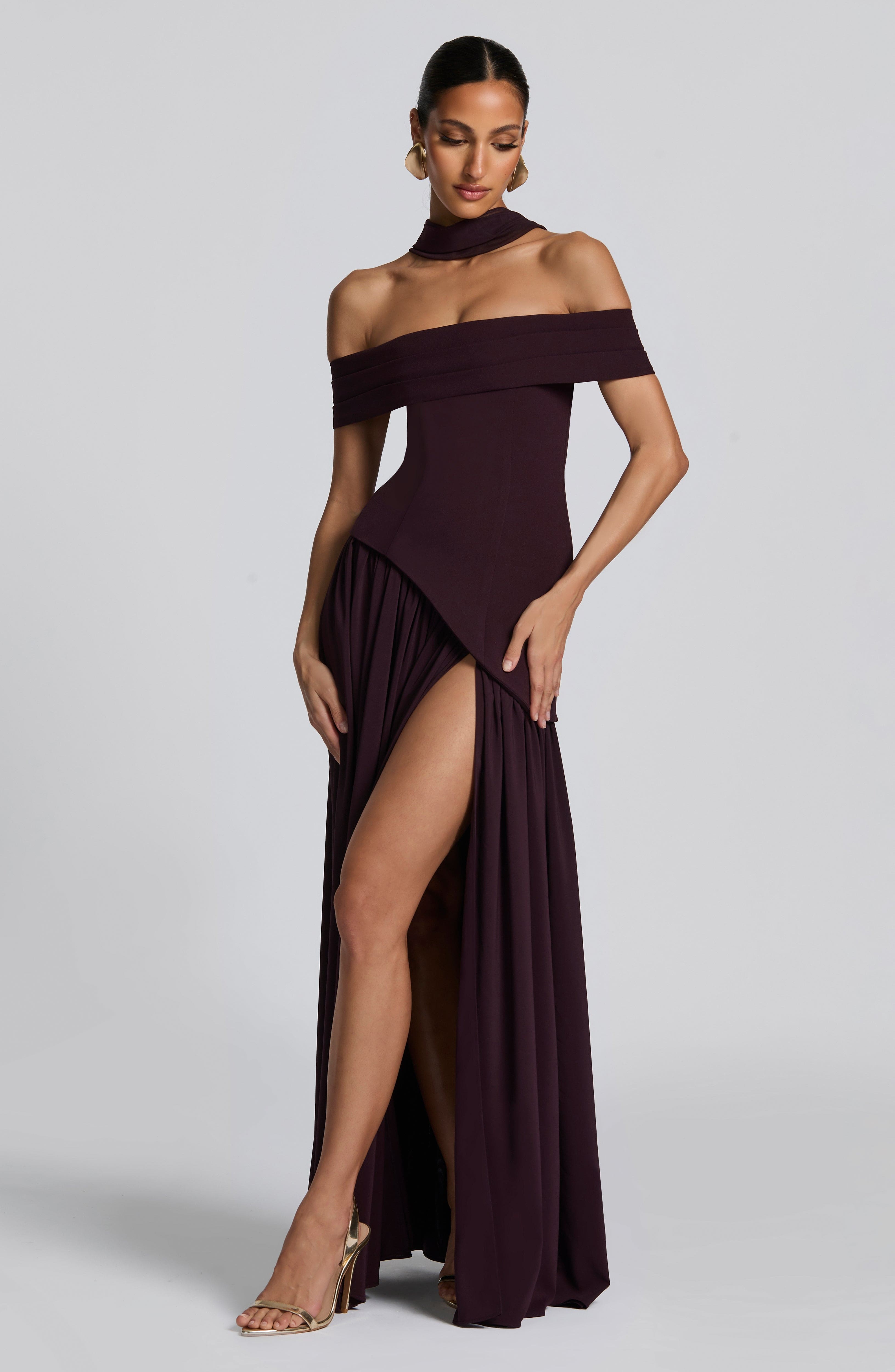Serena Plum Maxi Dress
