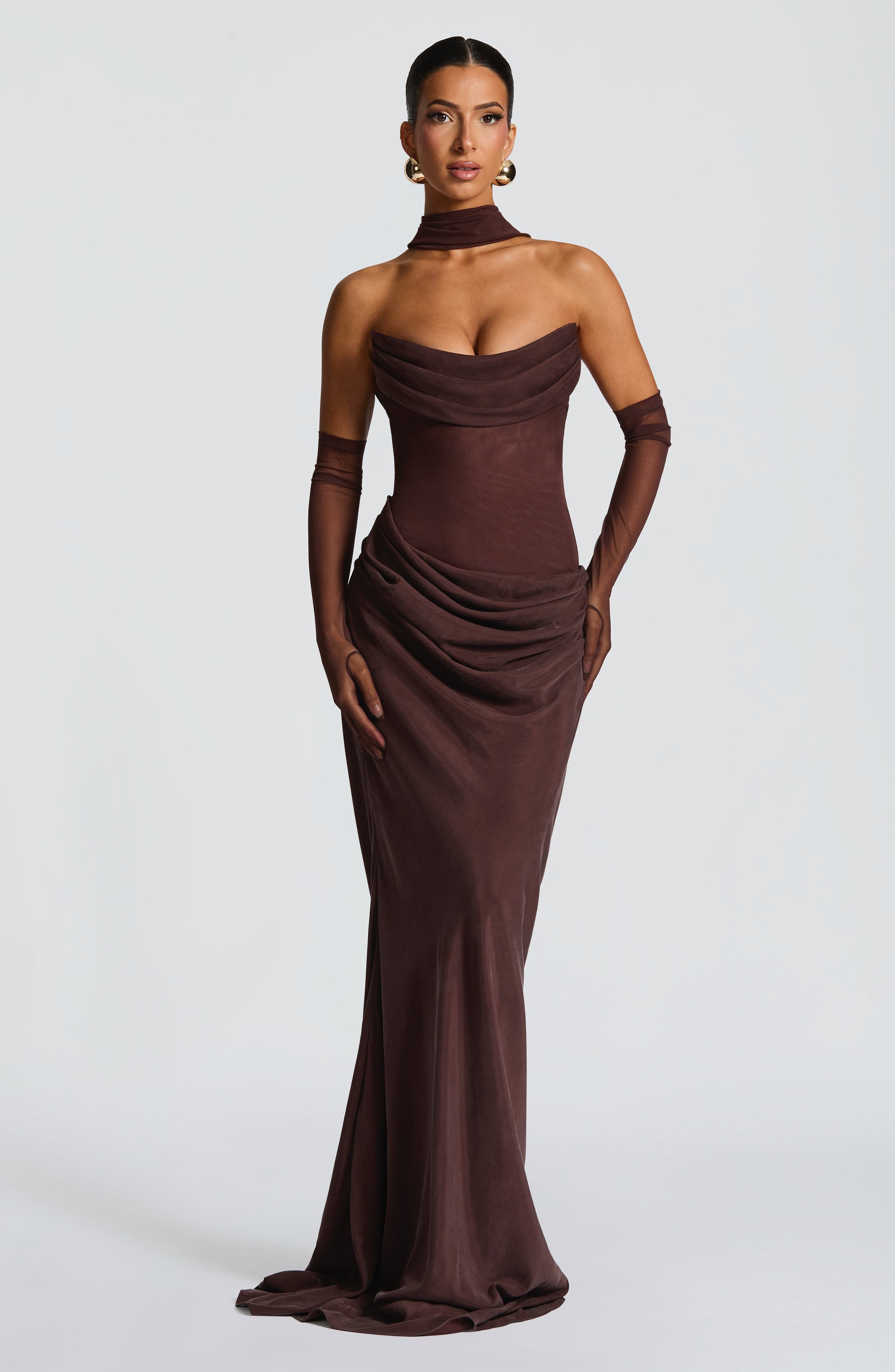 Seraphine Brown Maxi Dress