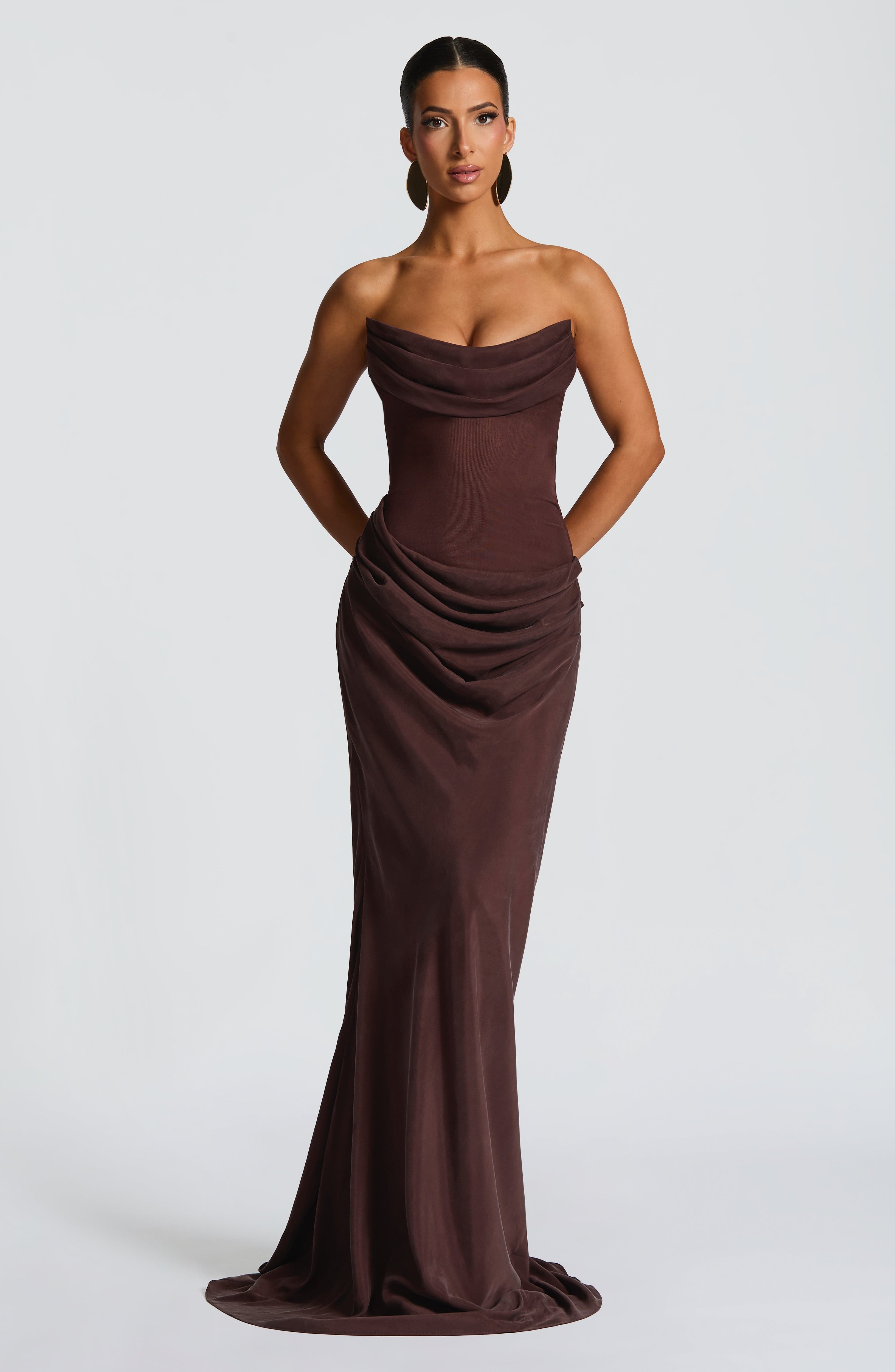 Seraphine Brown Maxi Dress