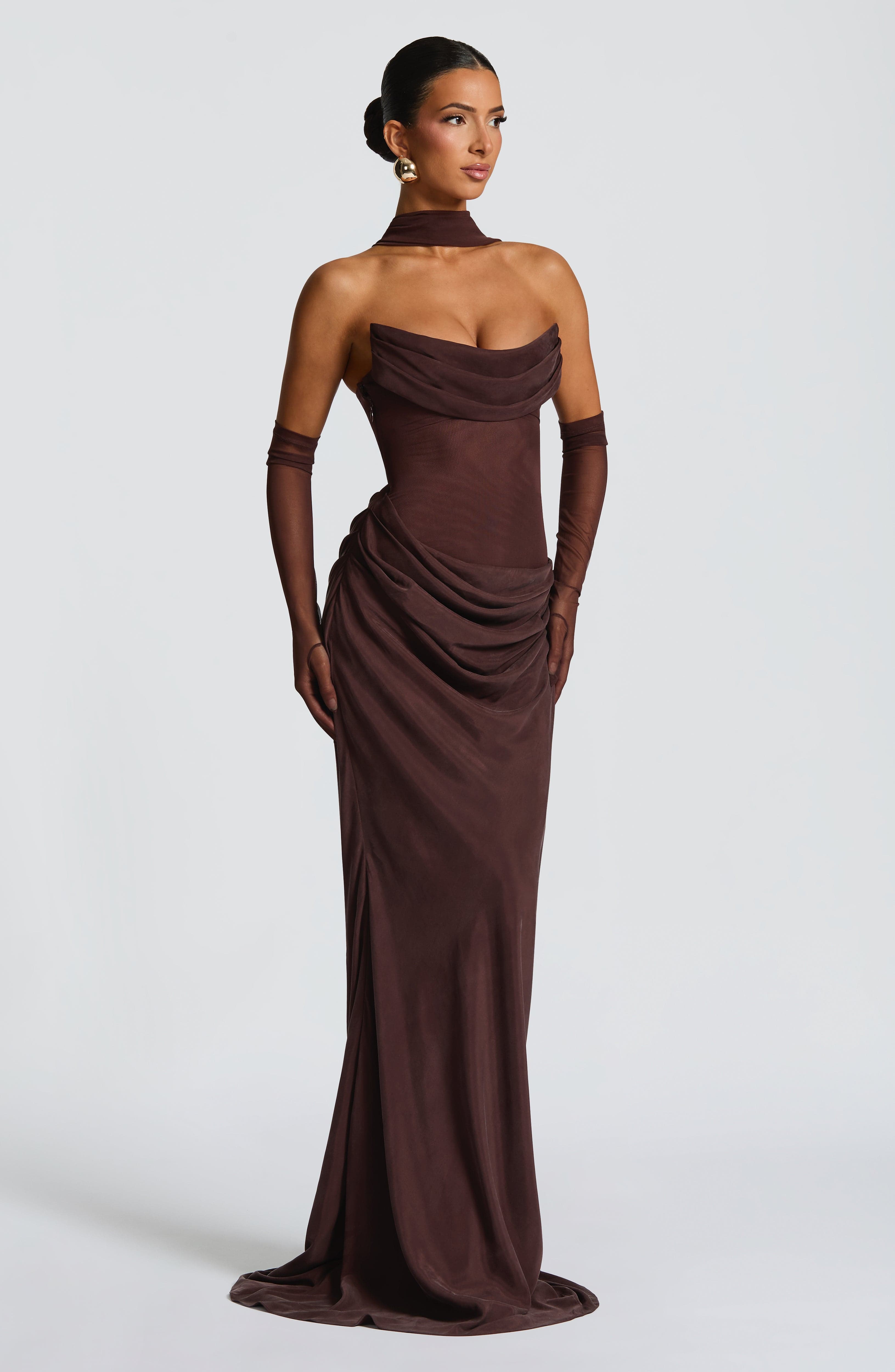 Seraphine Brown Maxi Dress