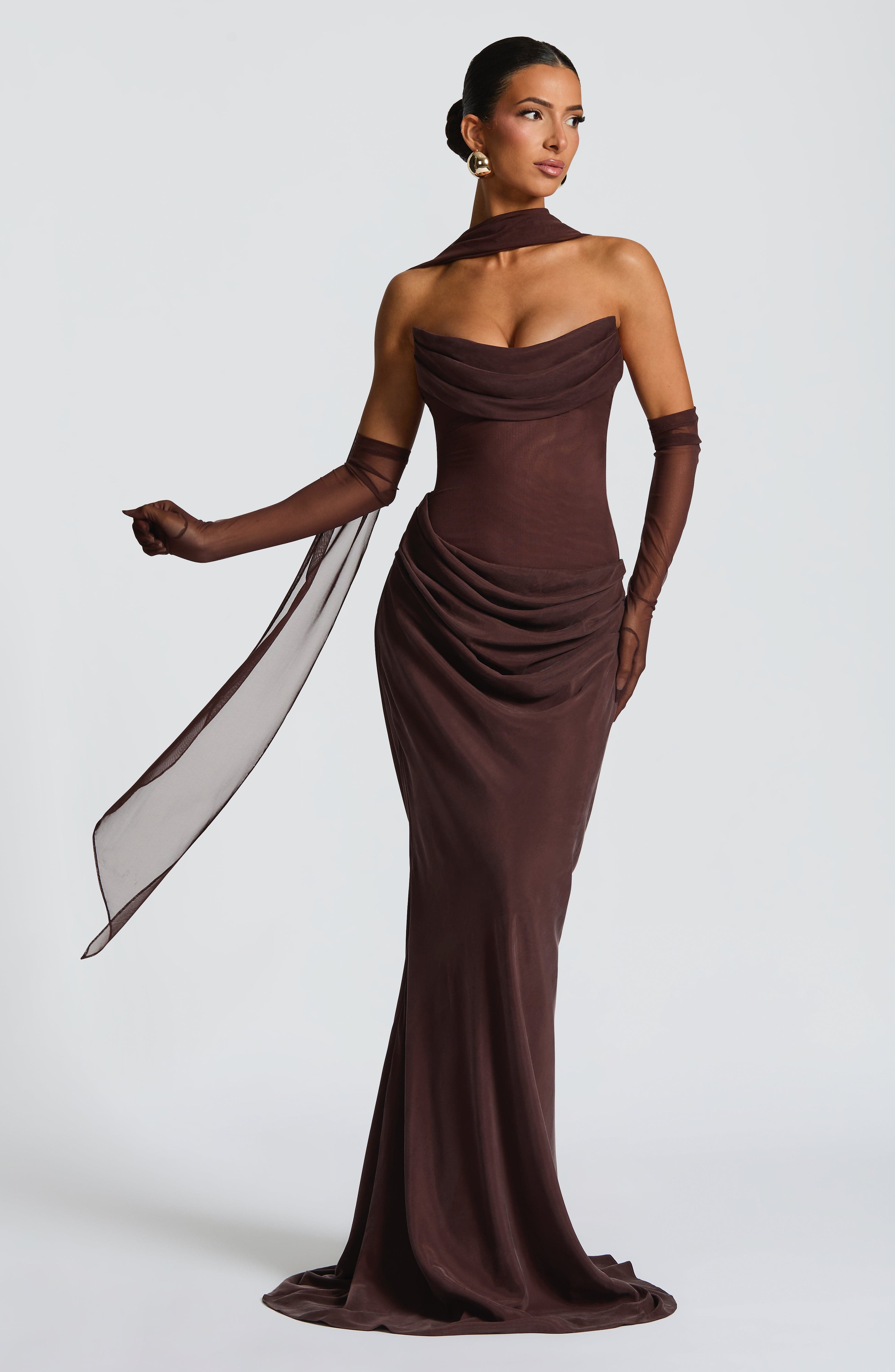 Seraphine Brown Maxi Dress