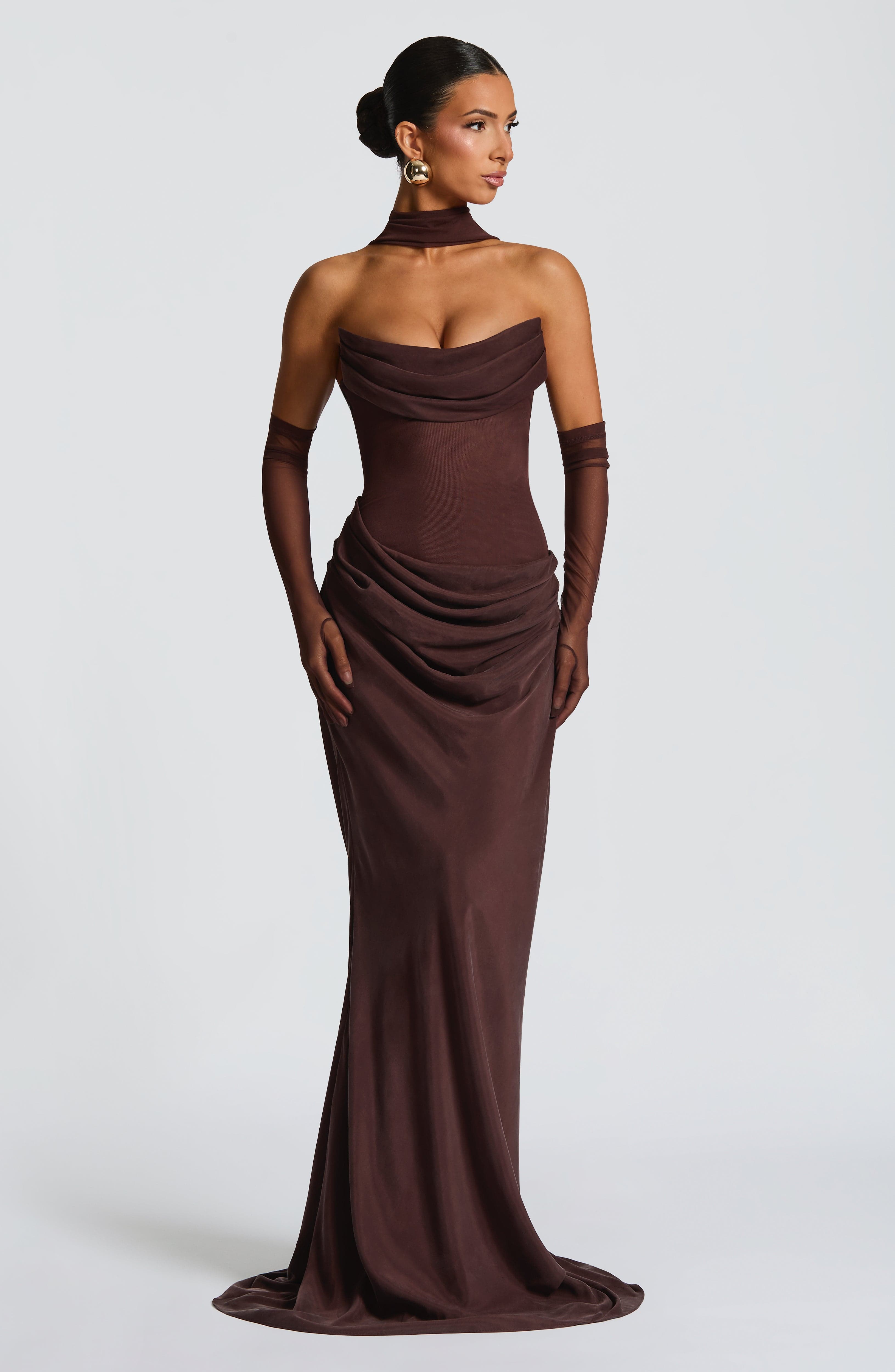 Seraphine Brown Maxi Dress