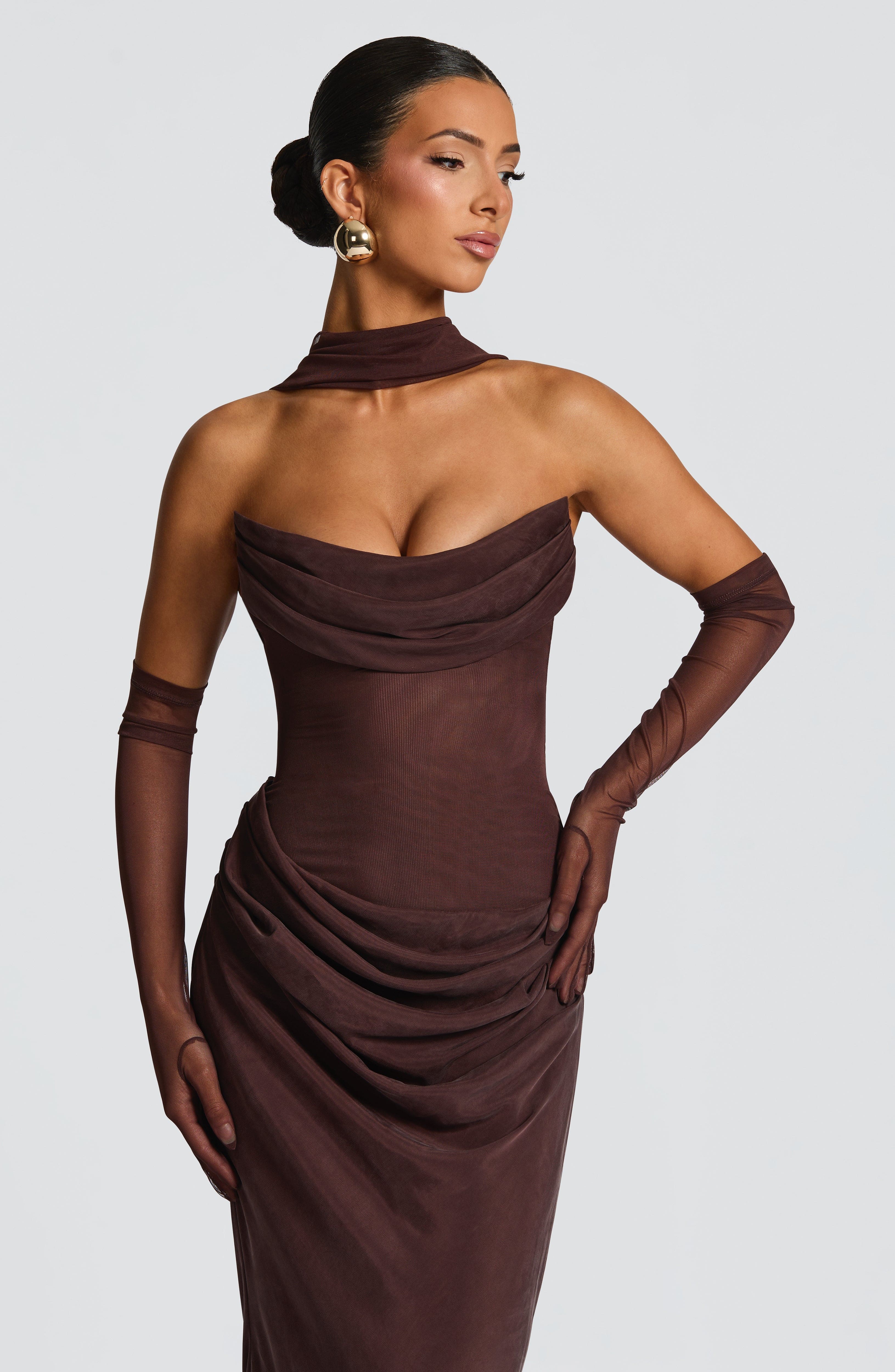 Seraphine Brown Maxi Dress