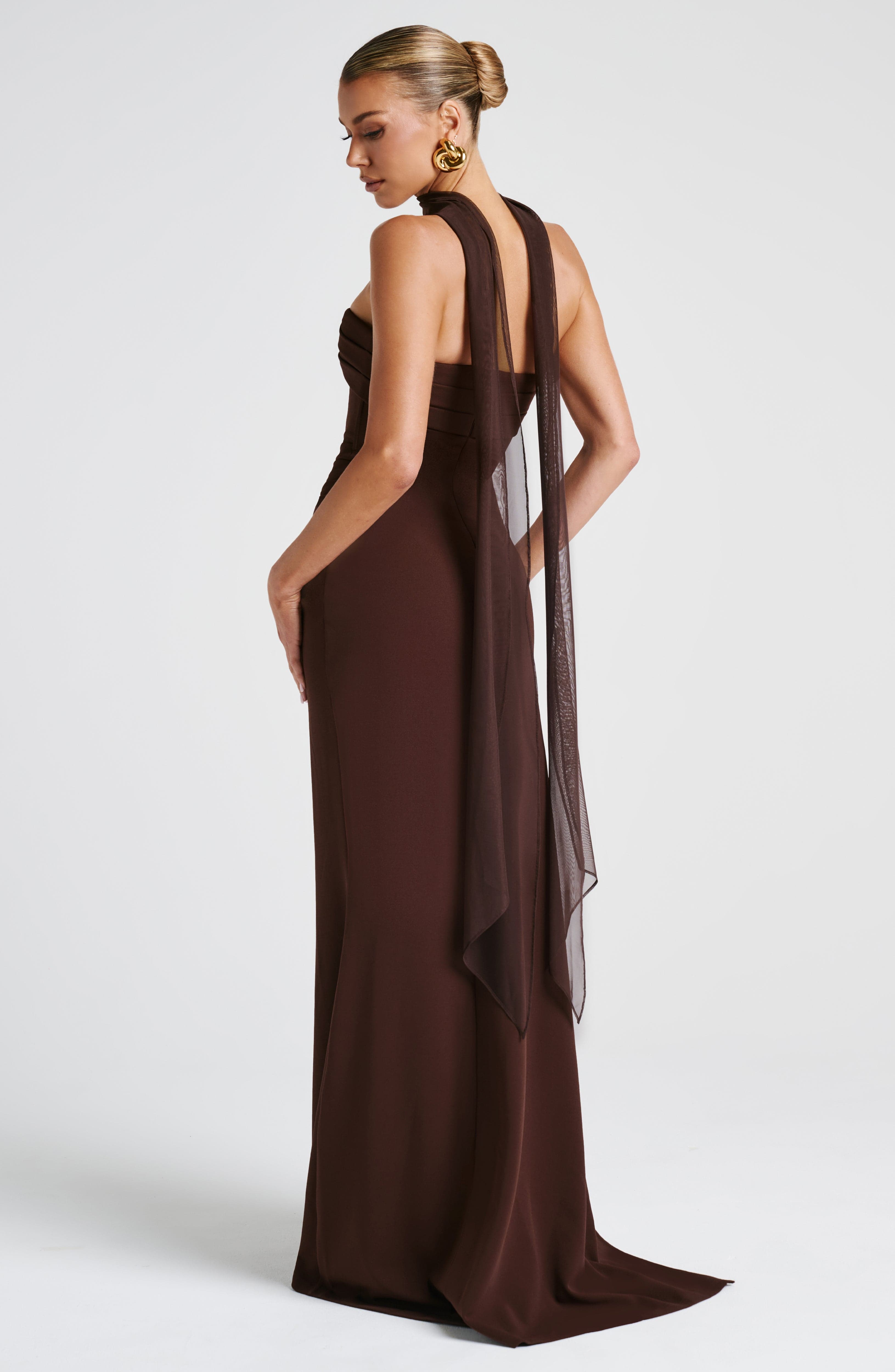 Aurelia Sculpted Crepe Maxi Dress