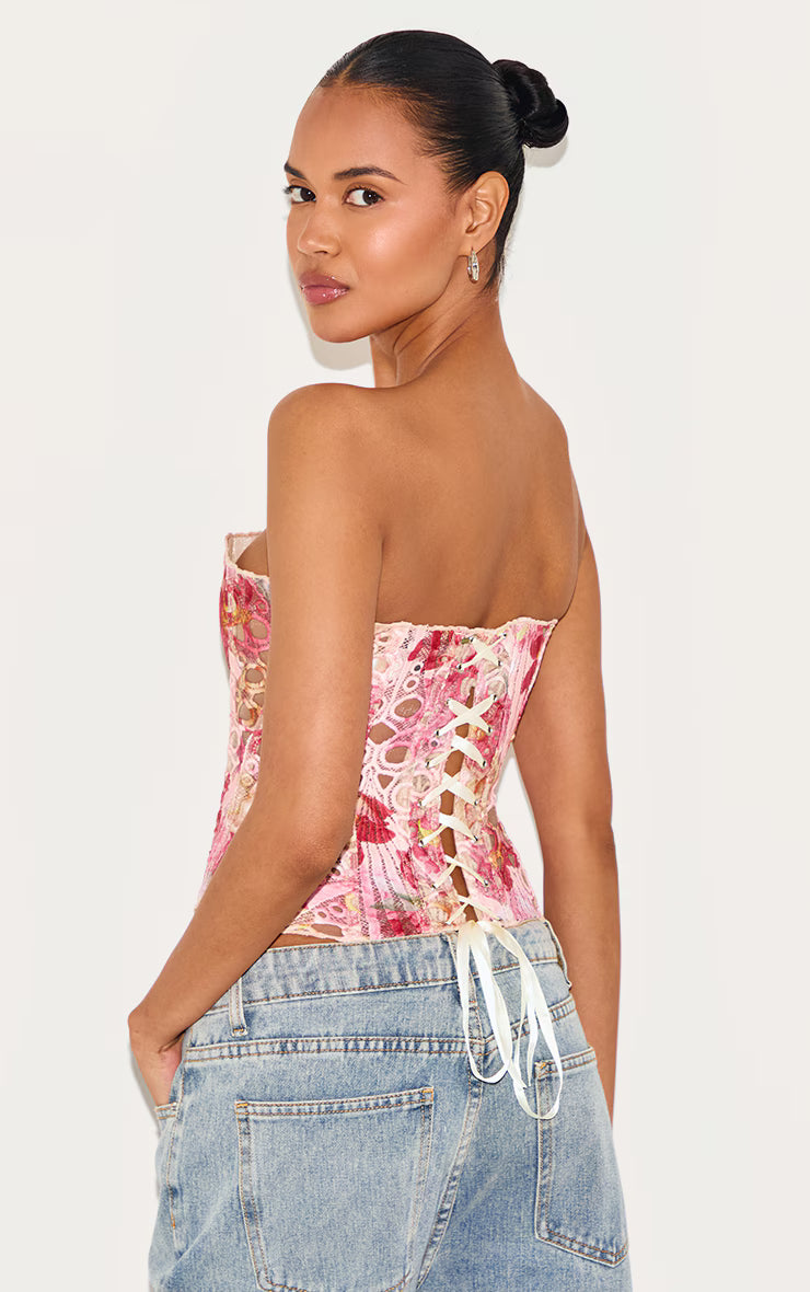 Althea Pink Lace Corset