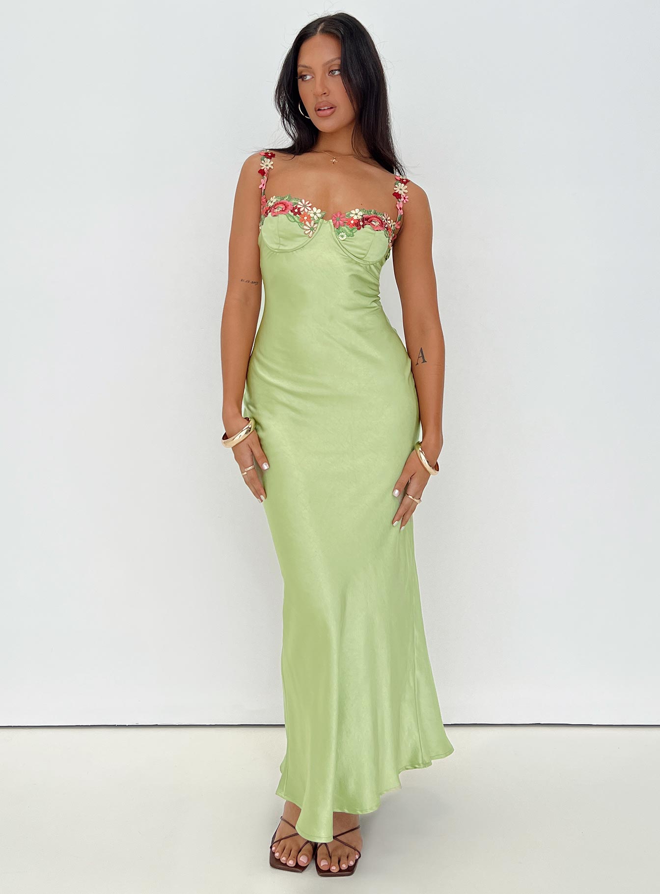 Kenzie Blossom Satin Maxi Dress