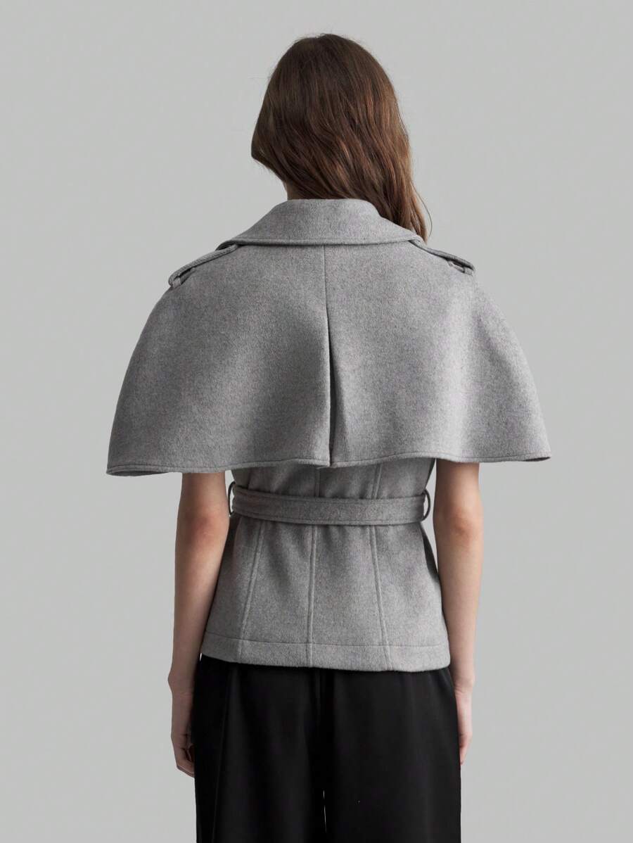 Marcella Grey Trench Cape