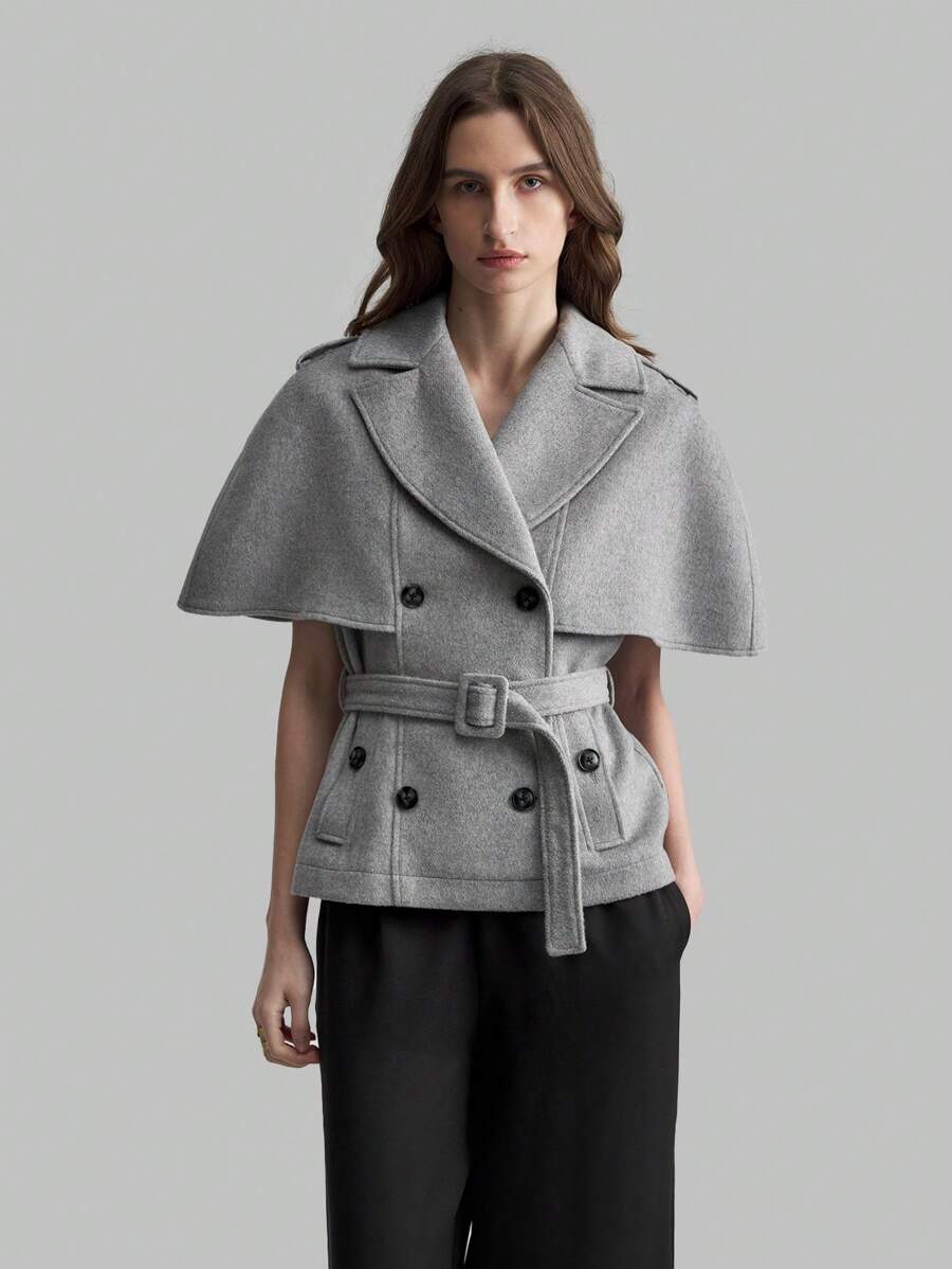 Marcella Grey Trench Cape