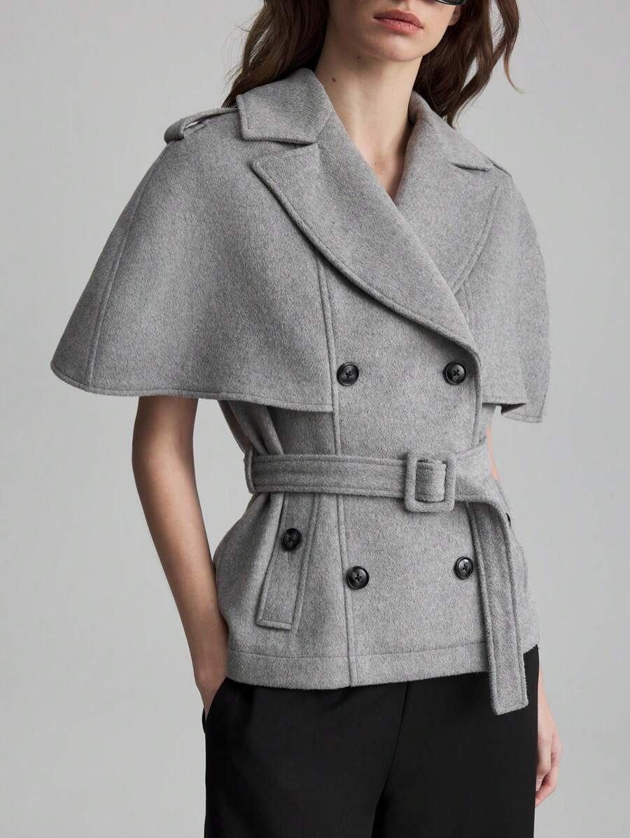 Marcella Grey Trench Cape