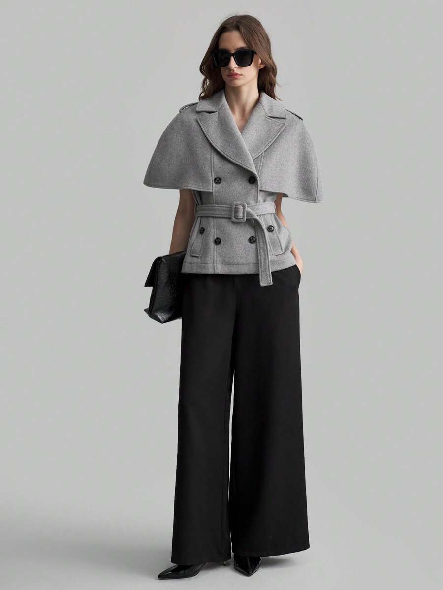 Marcella Grey Trench Cape