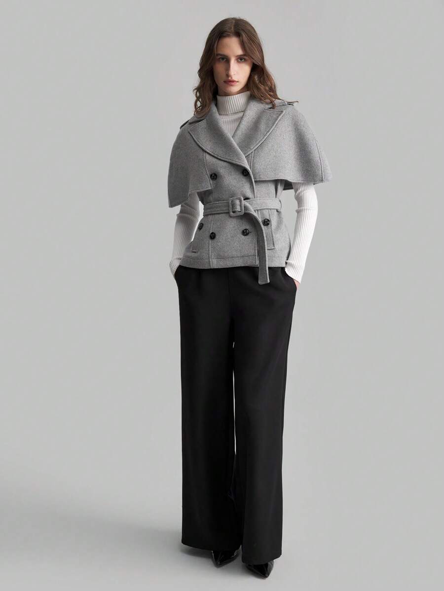 Marcella Grey Trench Cape