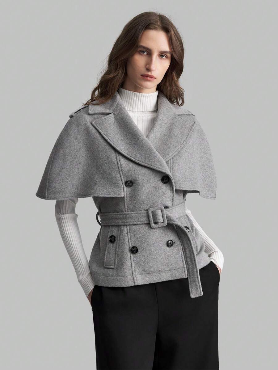 Marcella Grey Trench Cape