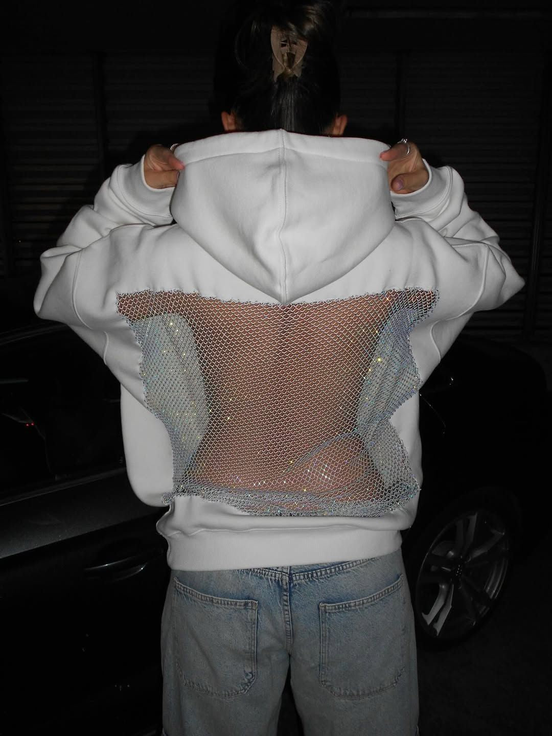Aurora Mesh Open-Back Hoodie