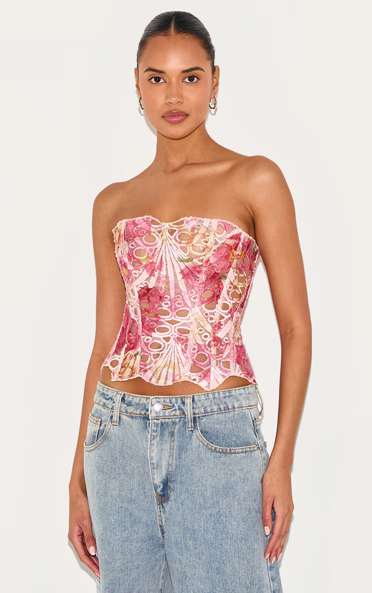 Althea Pink Lace Corset