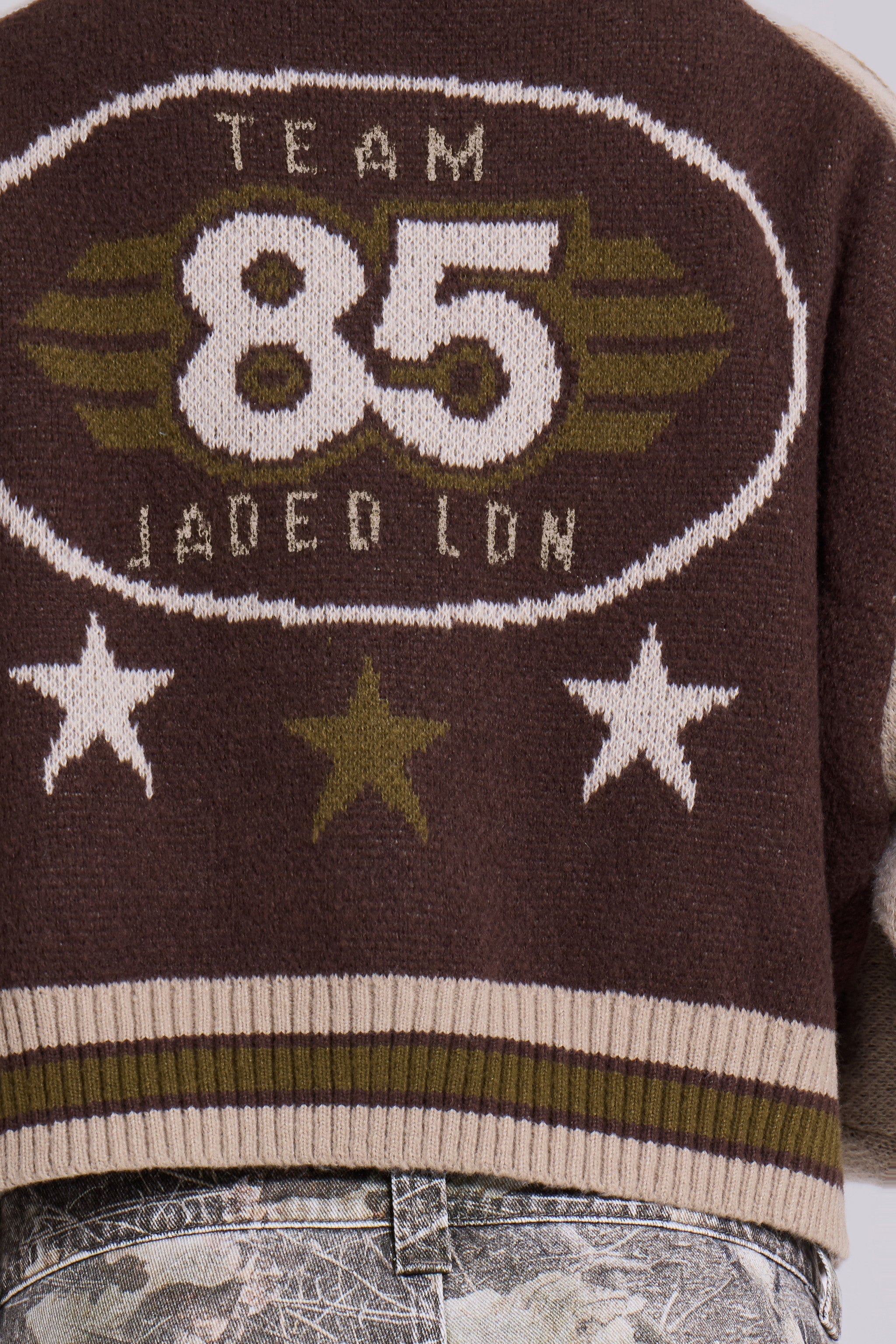 Aurelio Brown Knit Bomber