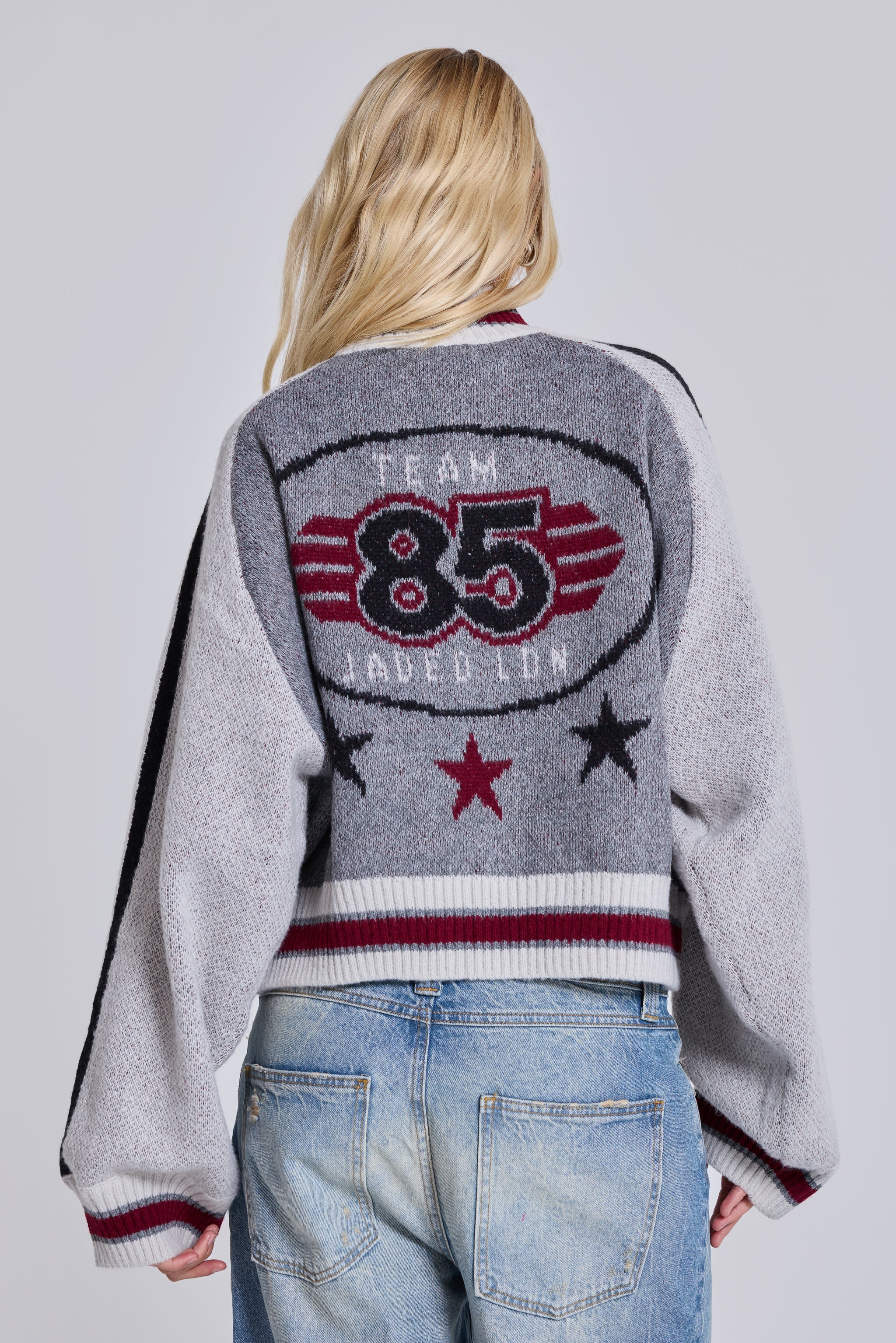 Aurelio Grey Knit Bomber