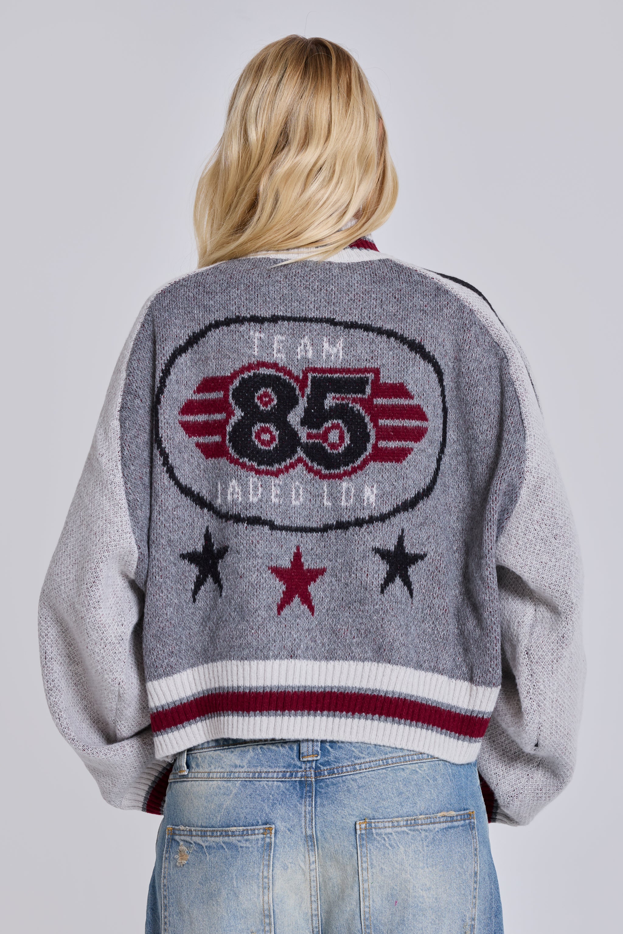 Aurelio Grey Knit Bomber