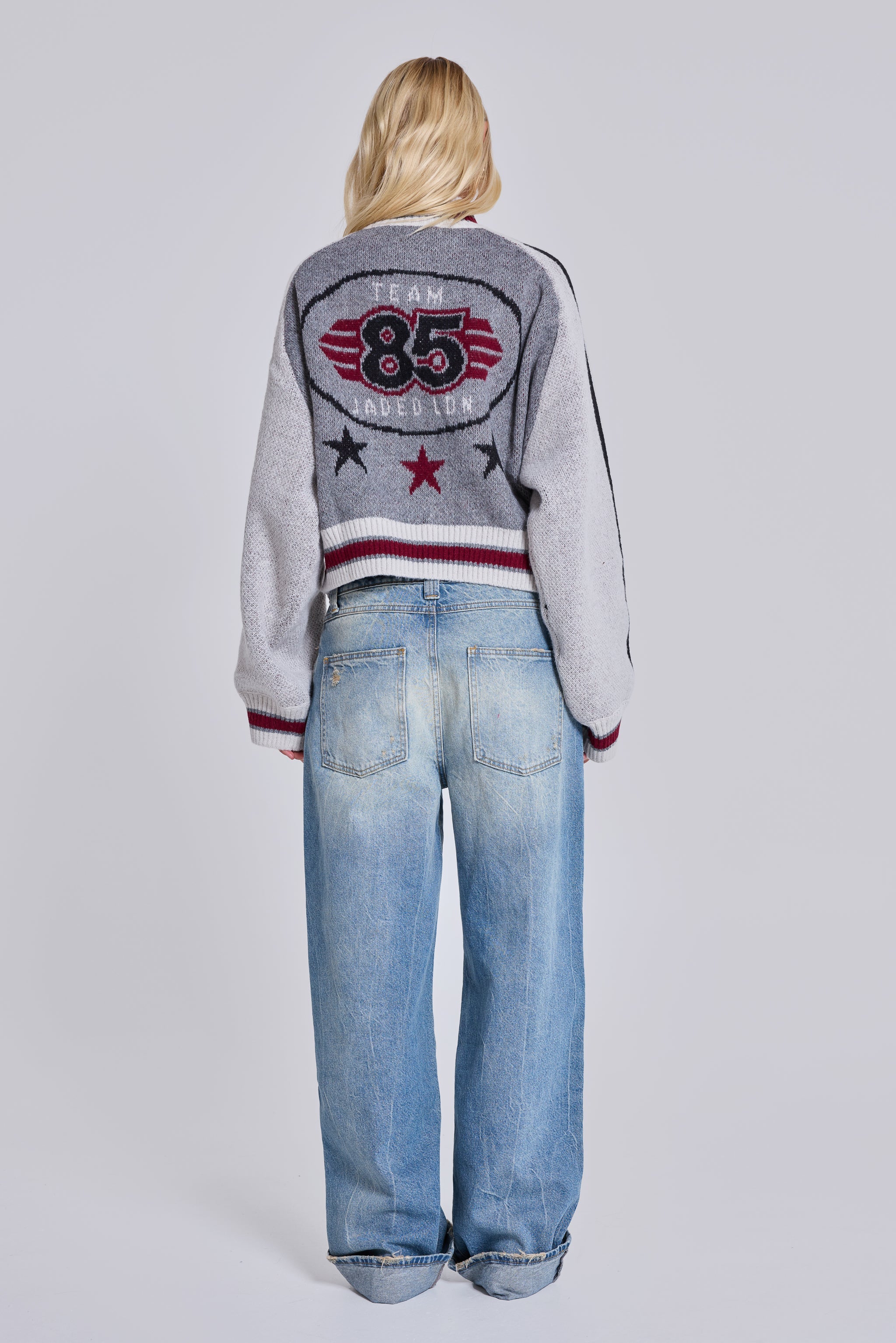 Aurelio Grey Knit Bomber