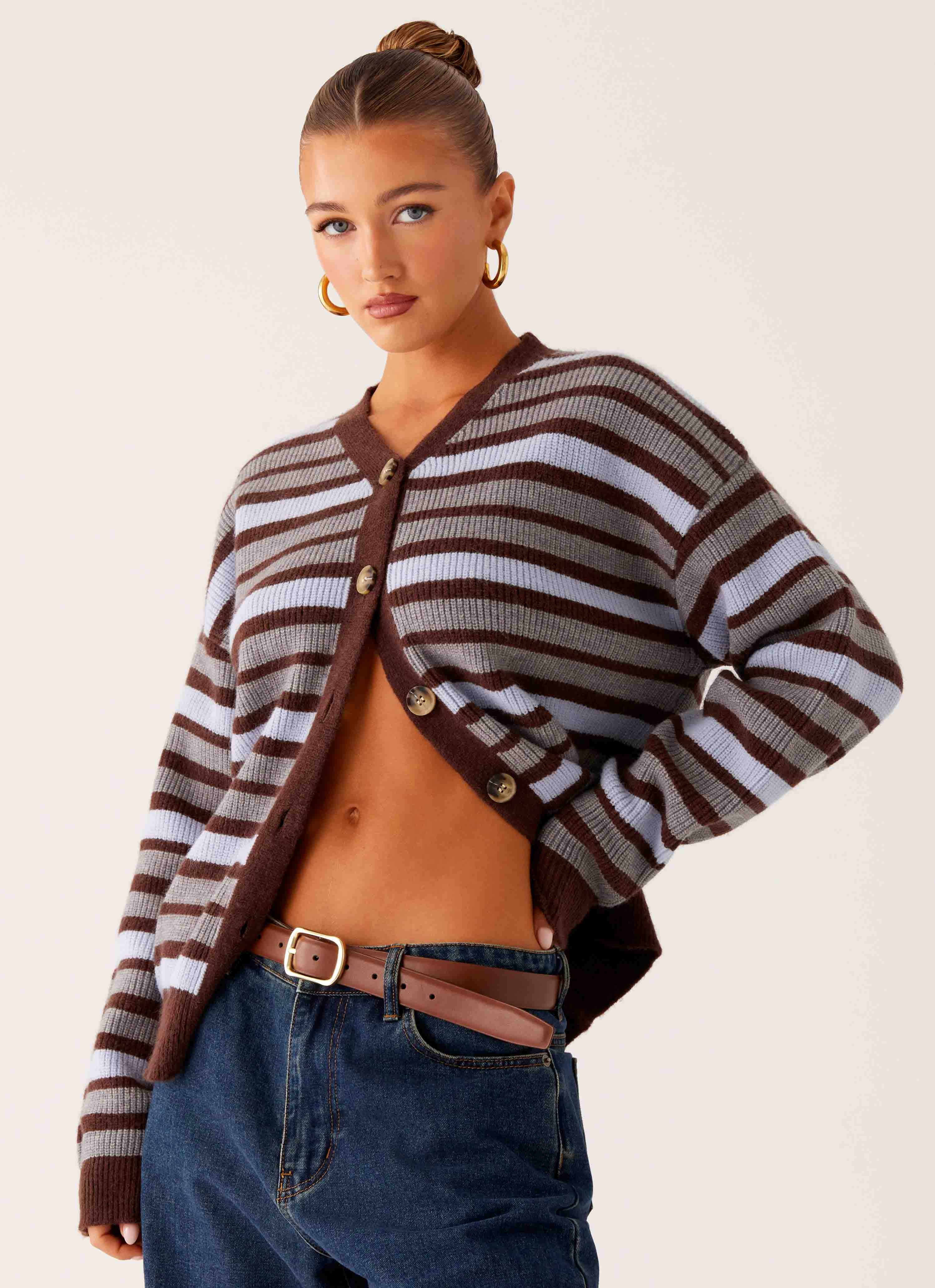 Nola Striped Knit Cardigan