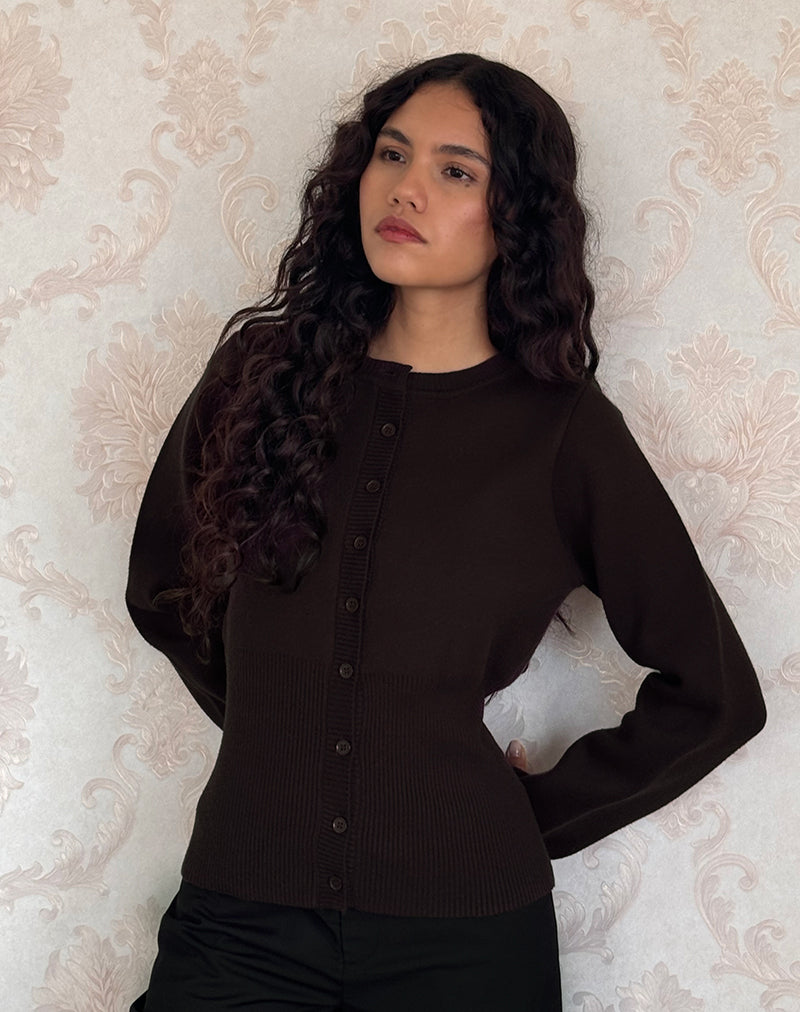 Marcella Chocolate Knit Cardigan