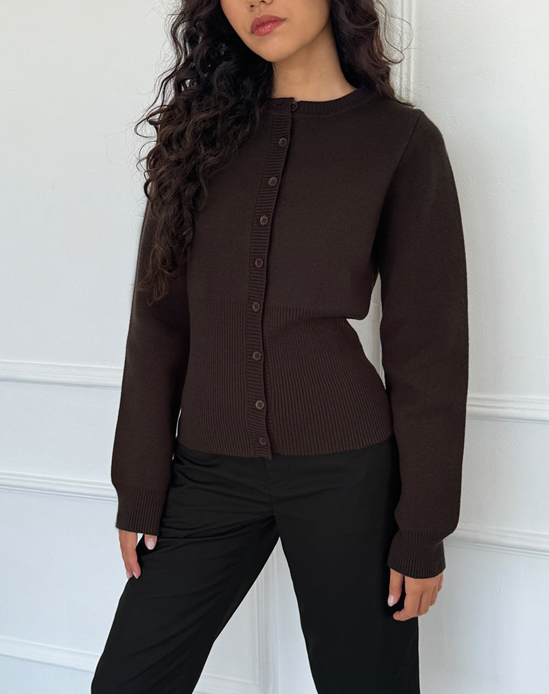 Marcella Chocolate Knit Cardigan