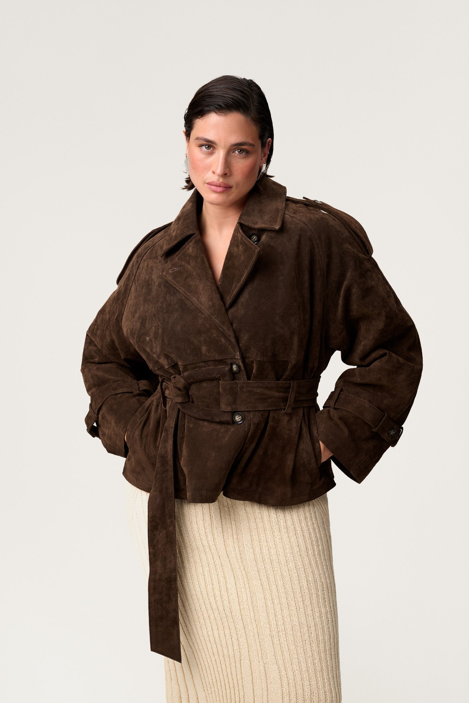 Aveline Cropped Trench Coat