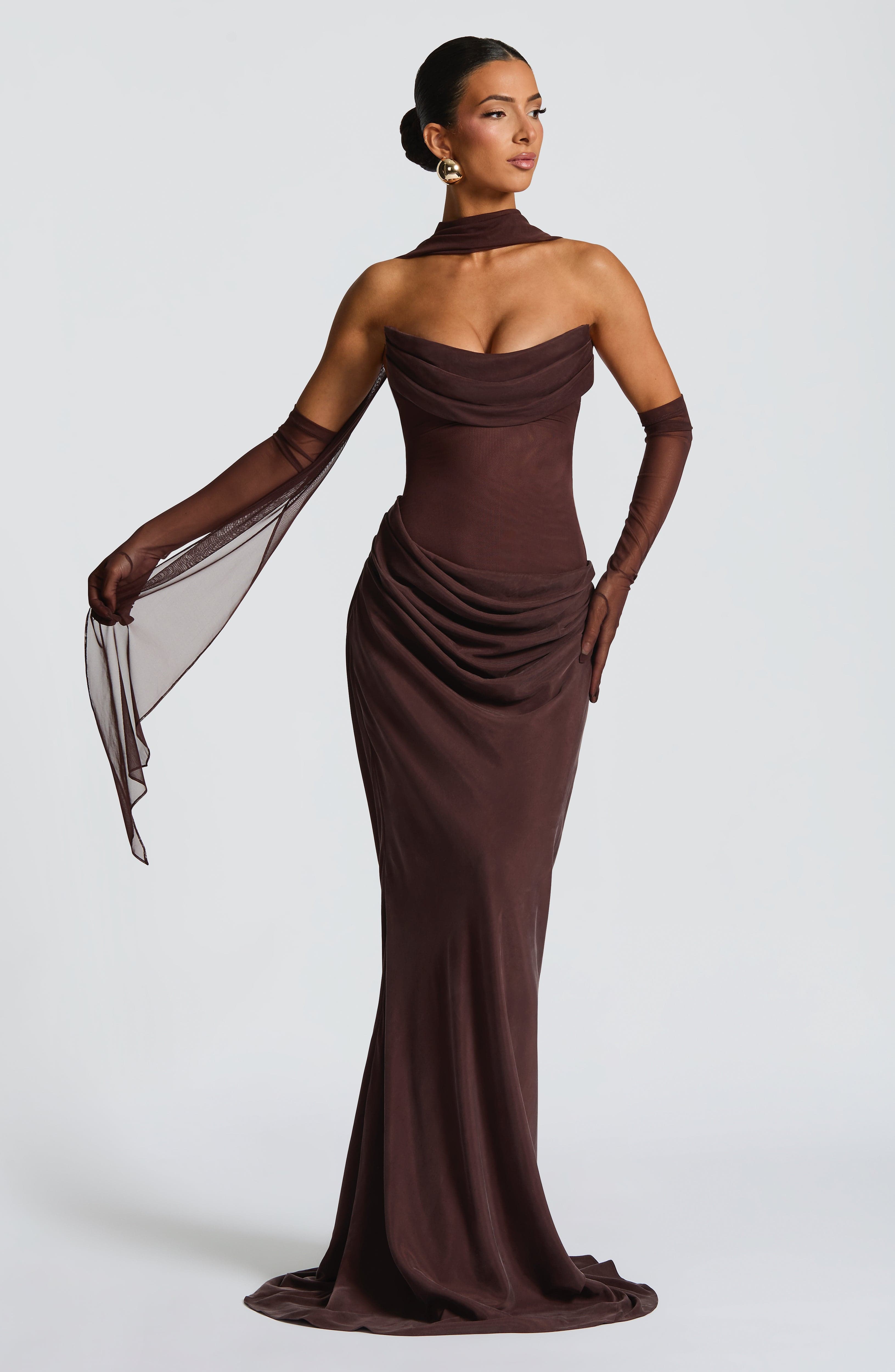 Seraphine Brown Maxi Dress