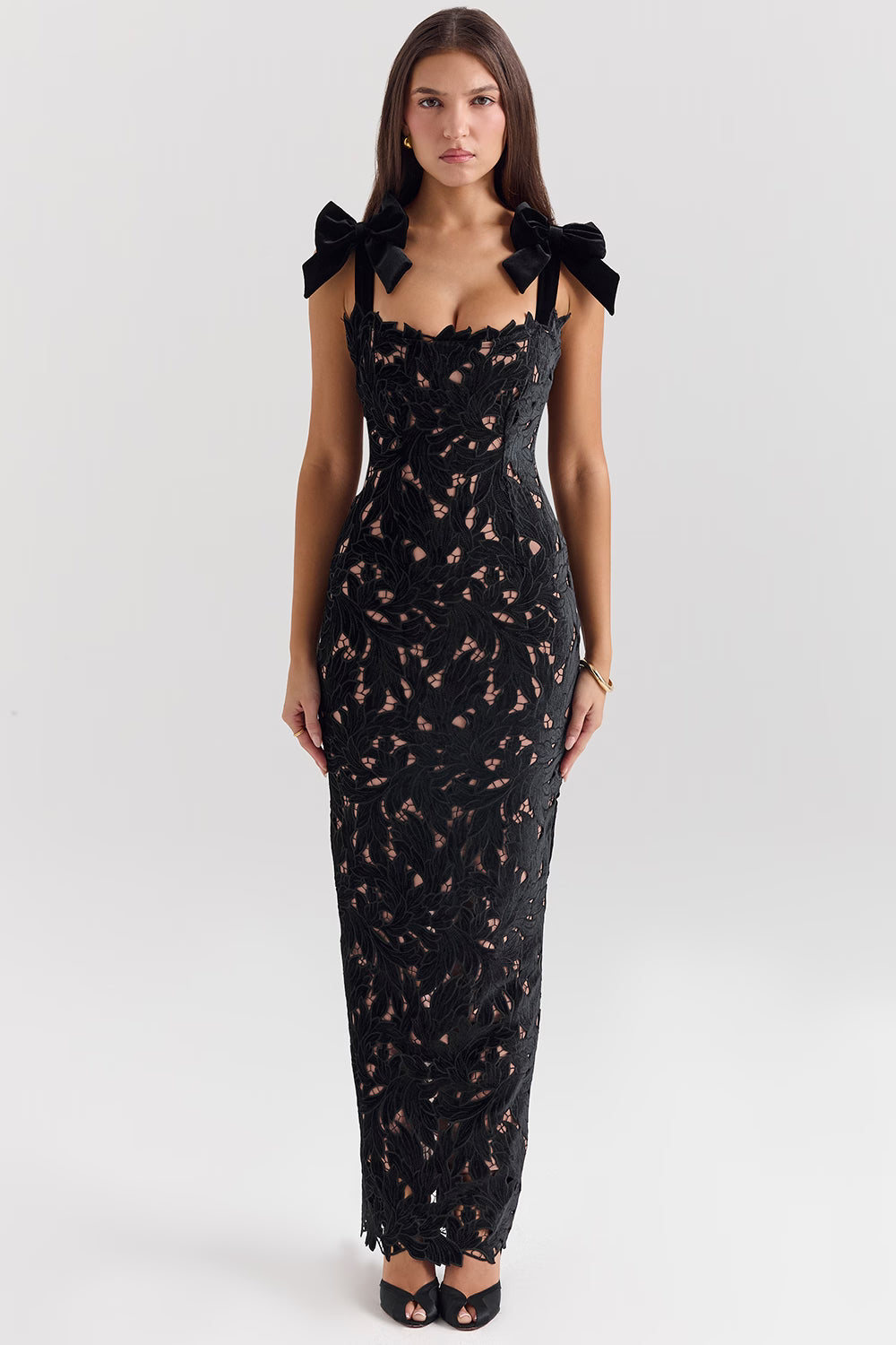 Valen Velvet Lace Maxi Dress