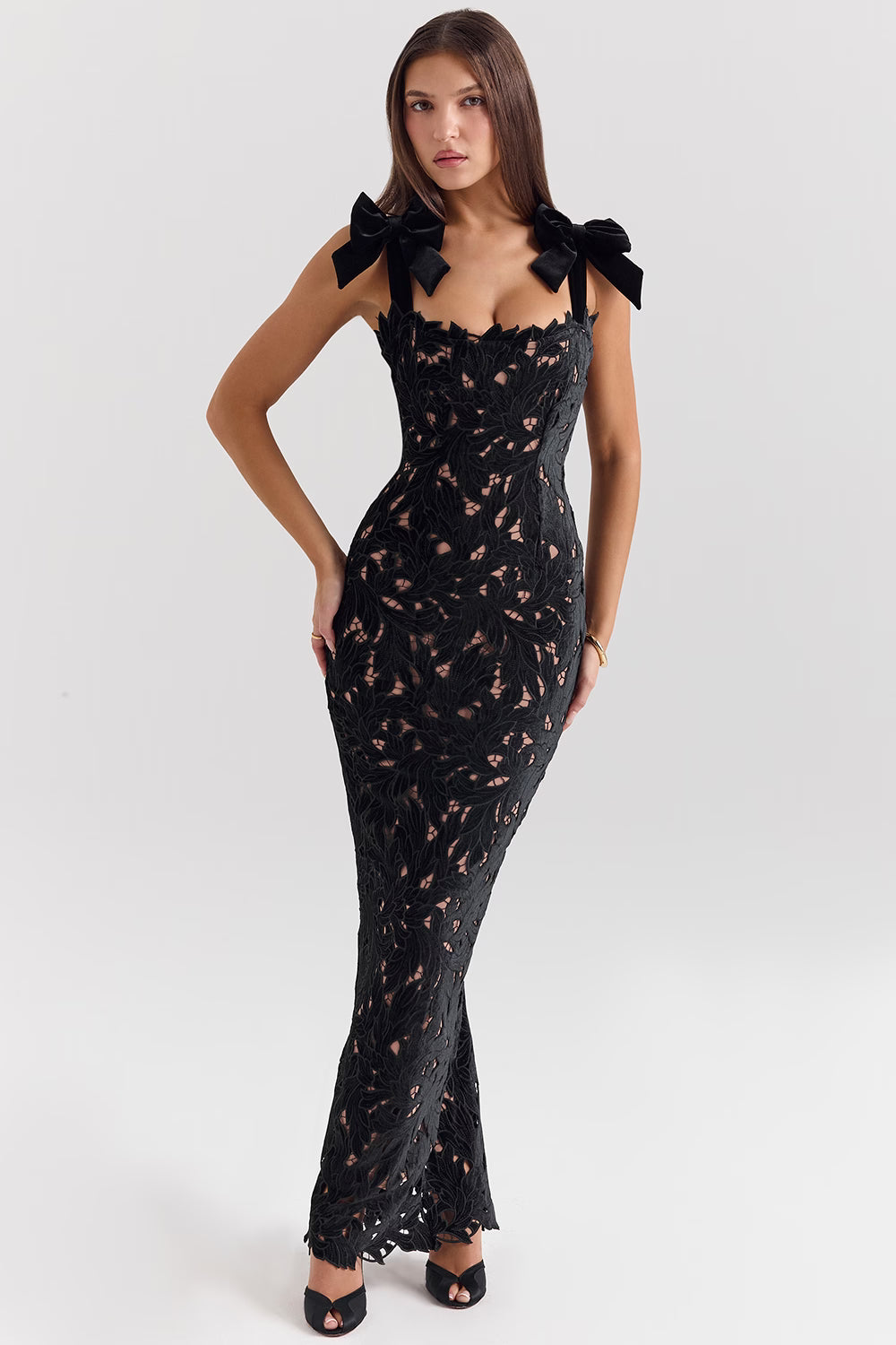 Valen Velvet Lace Maxi Dress