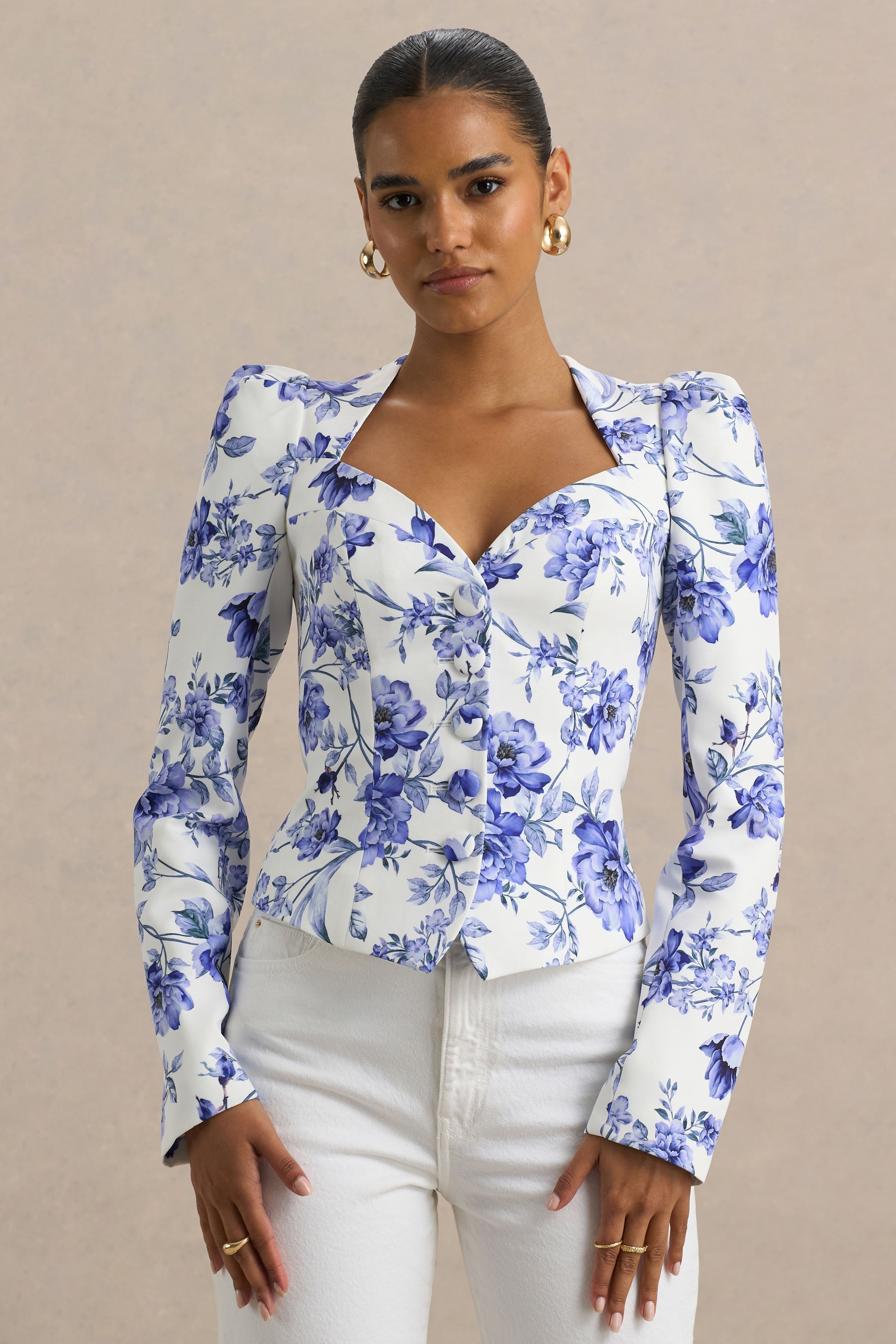 Liora Floral Tailored Top