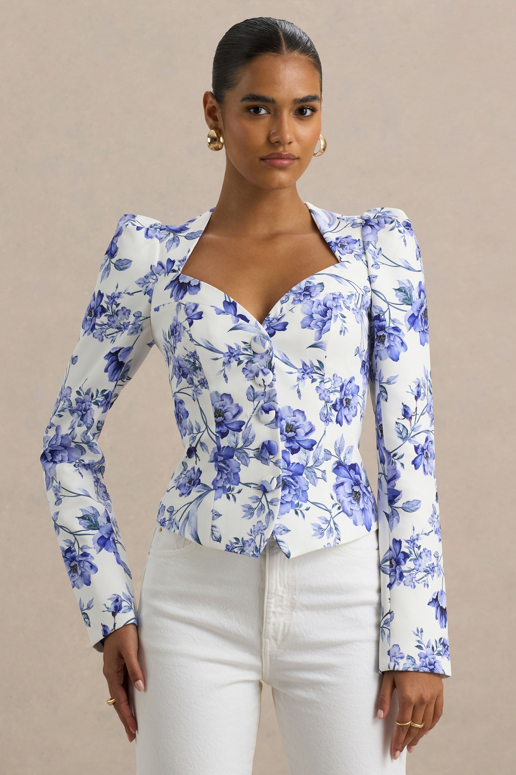 Liora Floral Tailored Top