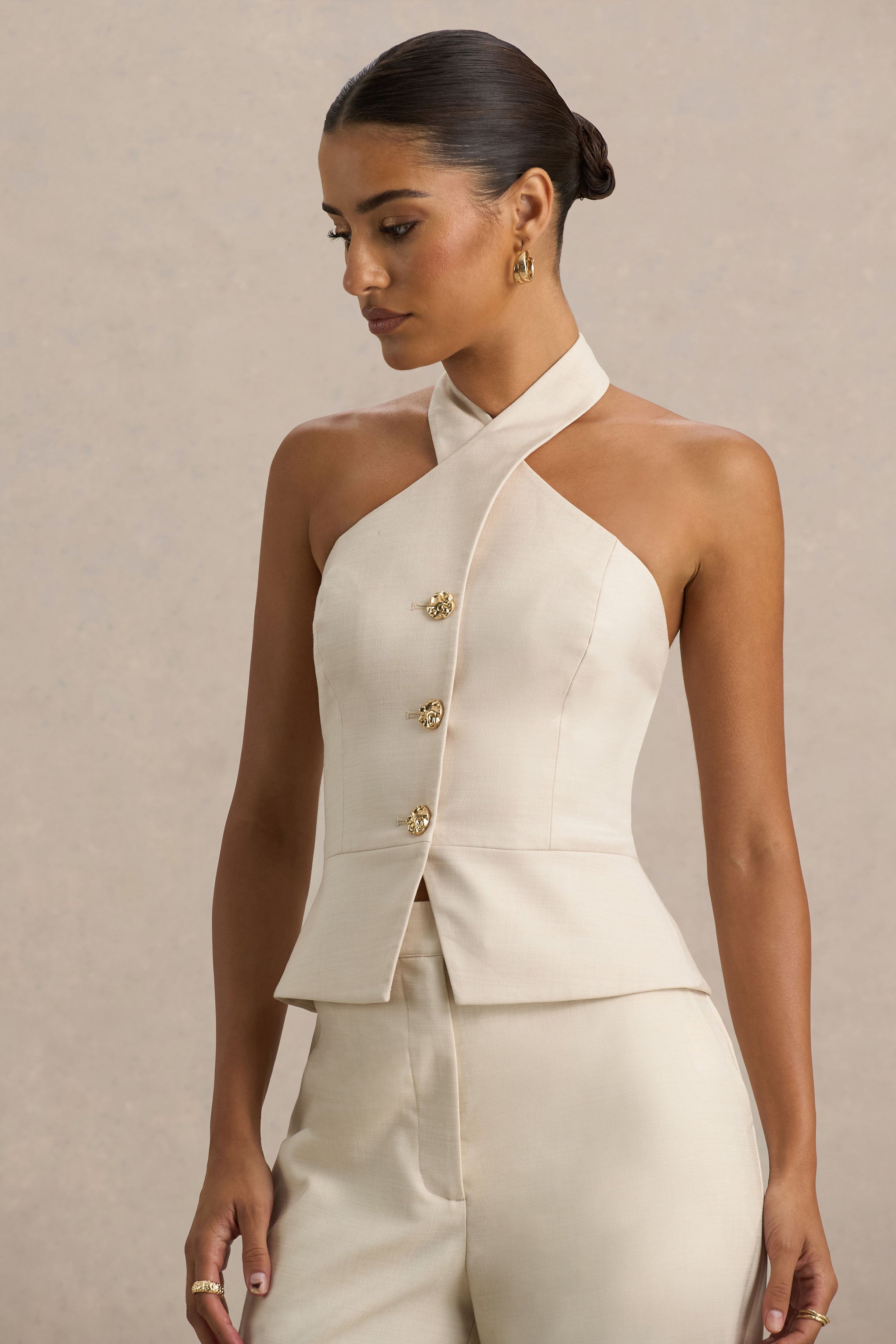 Rhea Halter Tailored Top