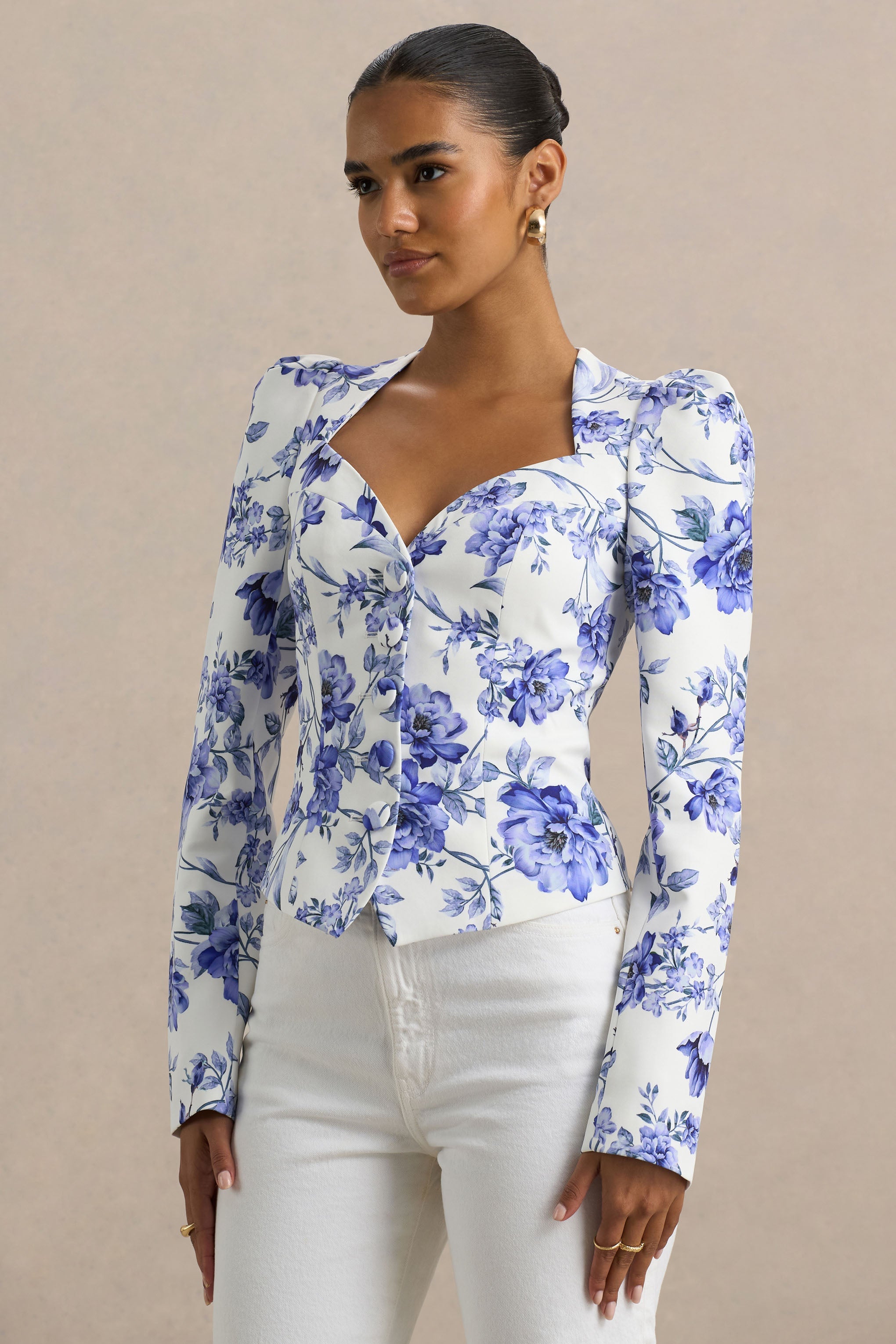 Liora Floral Tailored Top