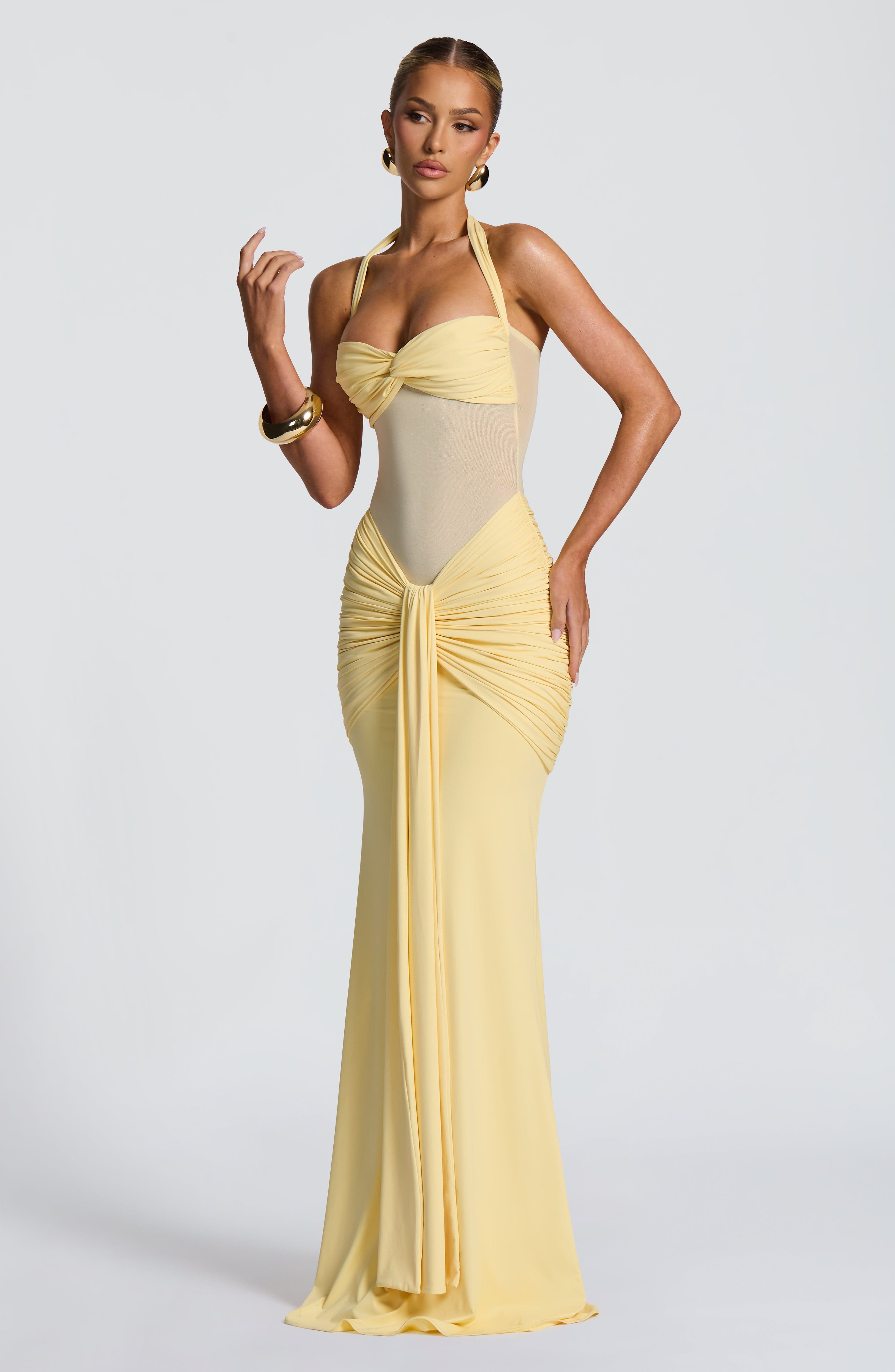 Serena Butter Yellow Maxi Dress