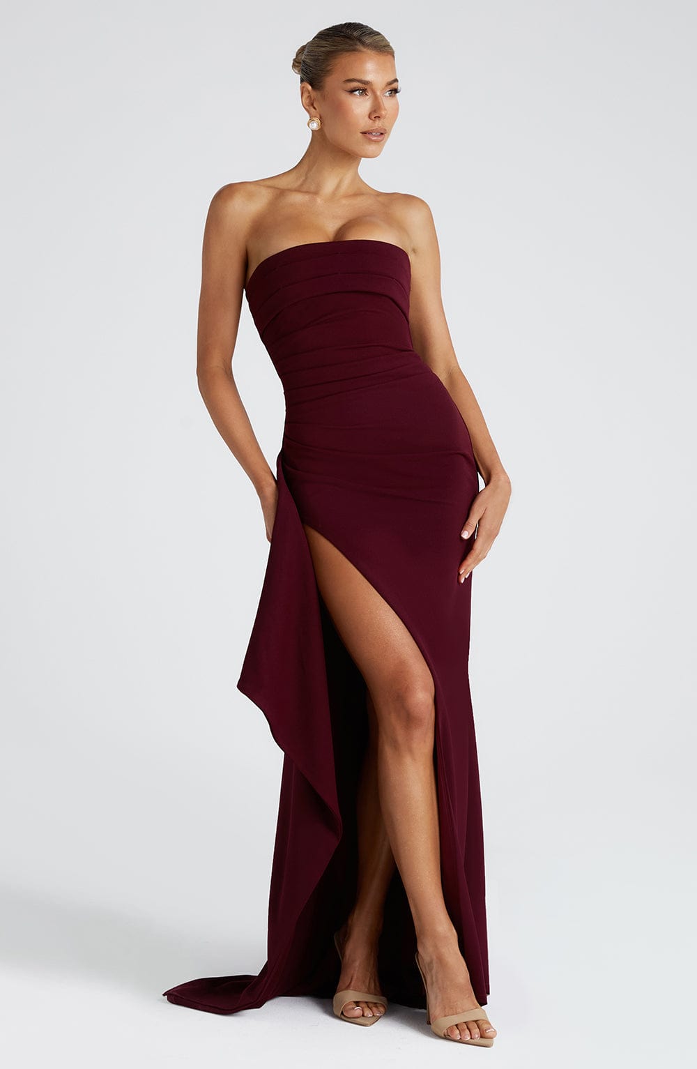 Aurelia Sculpted Crepe Maxi Dress