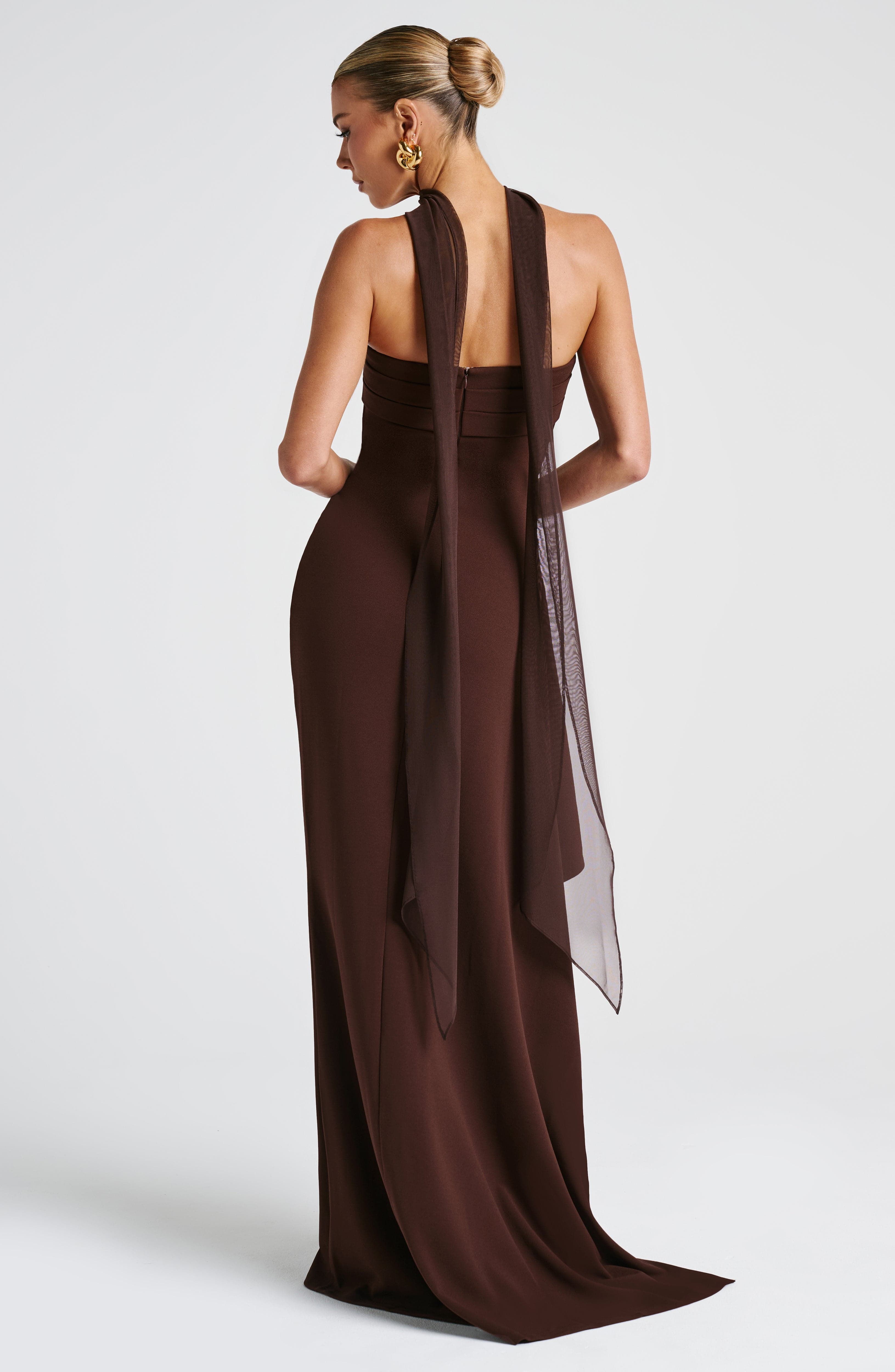 Aurelia Sculpted Crepe Maxi Dress